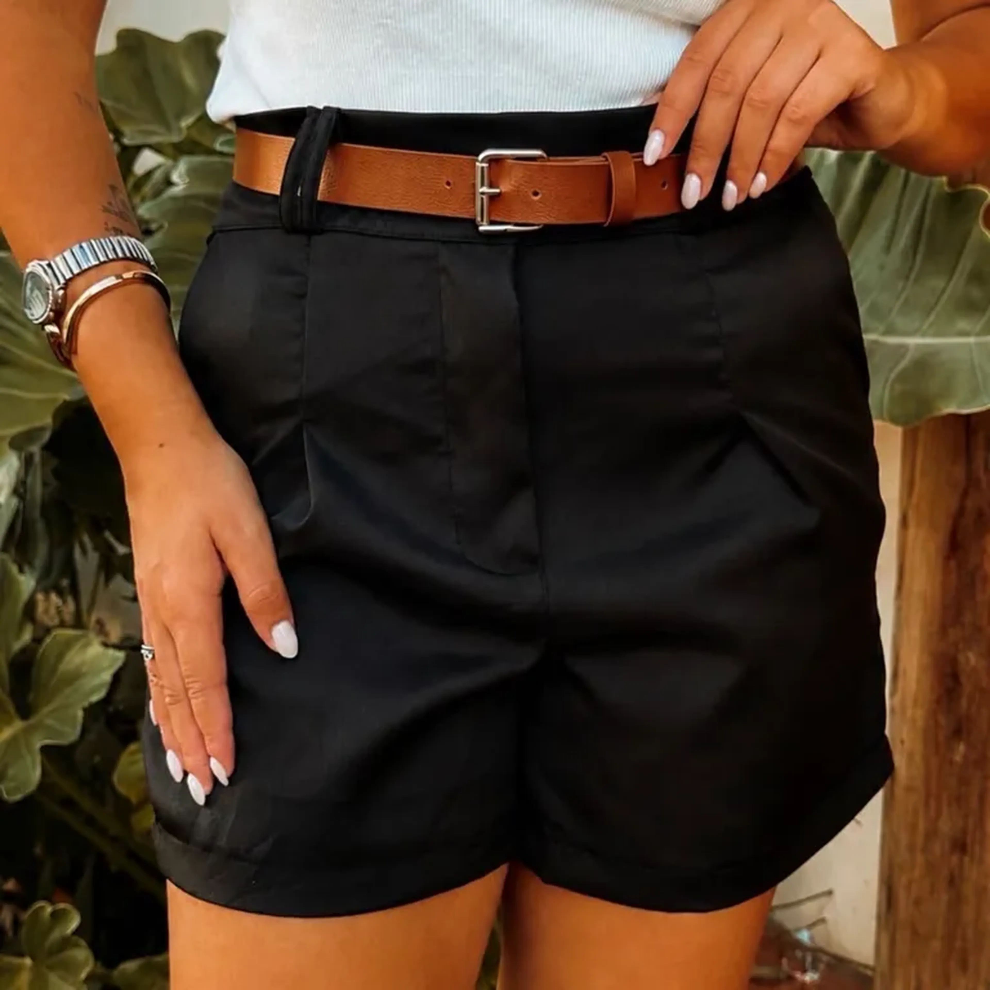 Shorts Alfaiataria + Cinto imagem