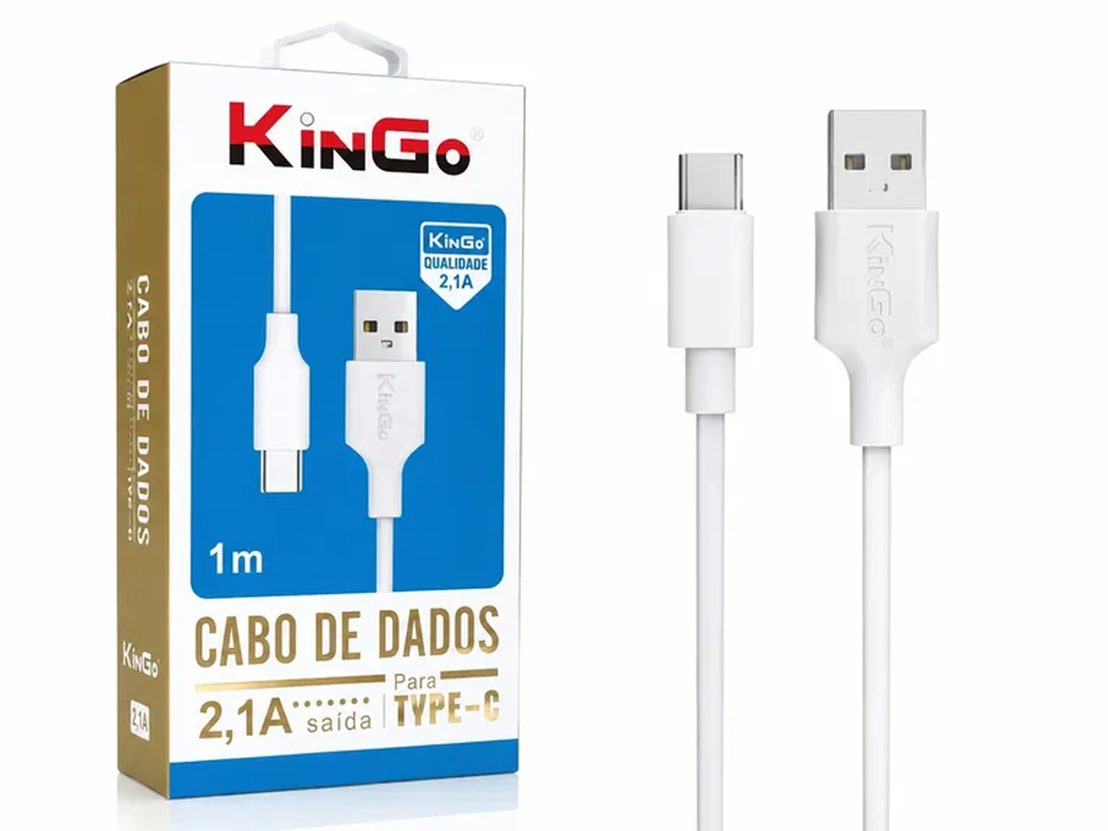 Cabo USB Tipo-C Kingo 2.1A – 1 Metro imagem