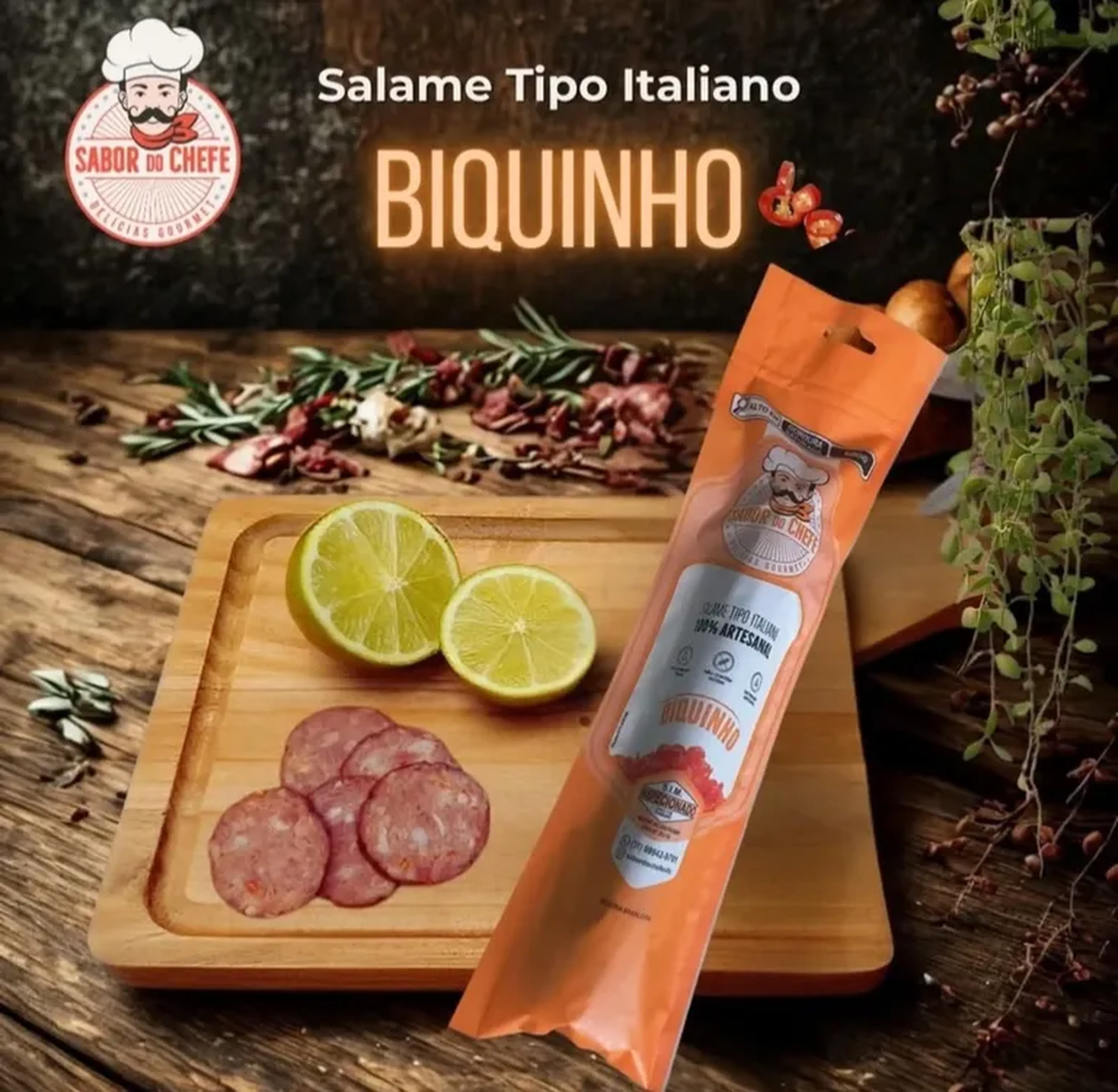 Salame tipo Italiano Artesanal com Biquinho imagem