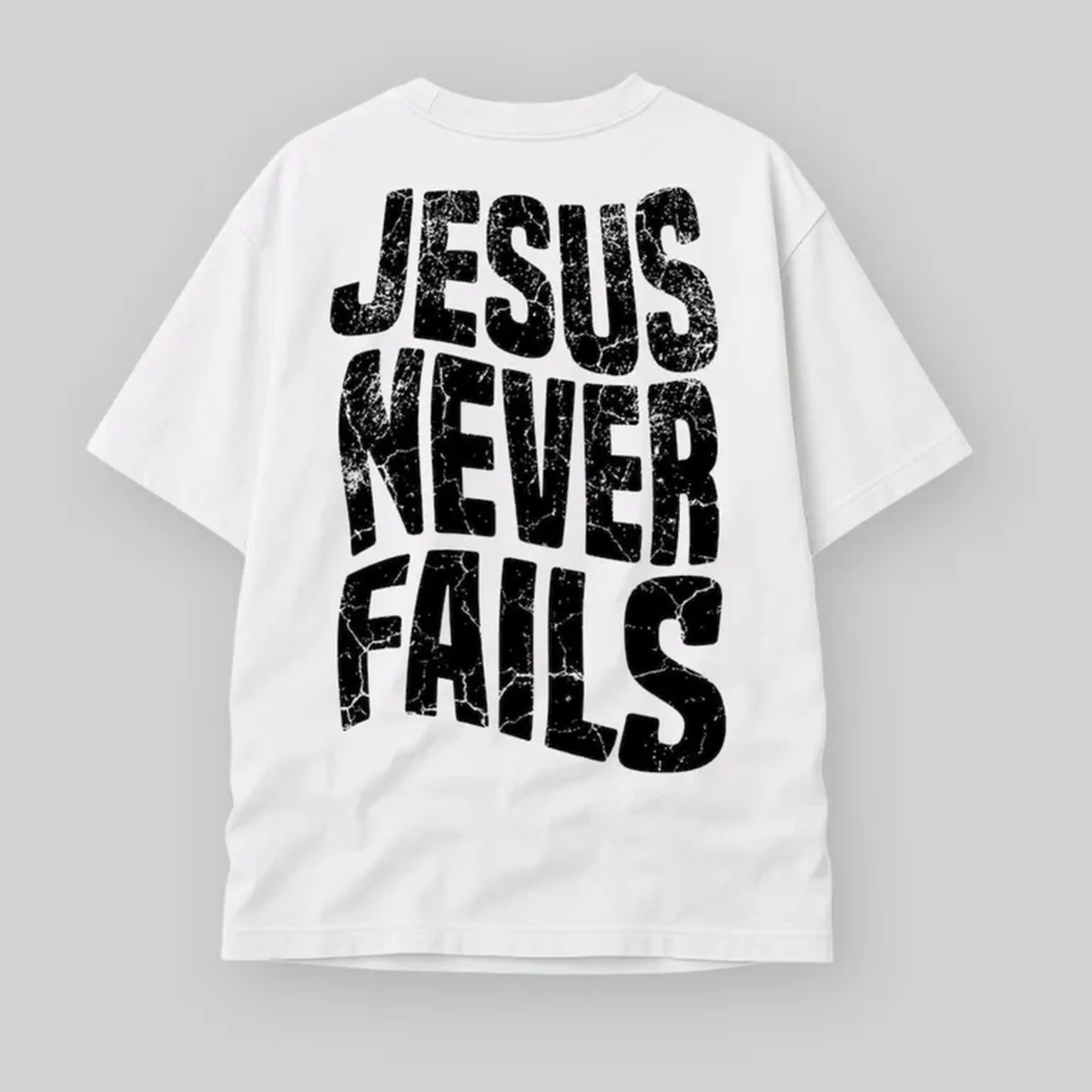 Camiseta Oversized Jesus Never Fails imagem