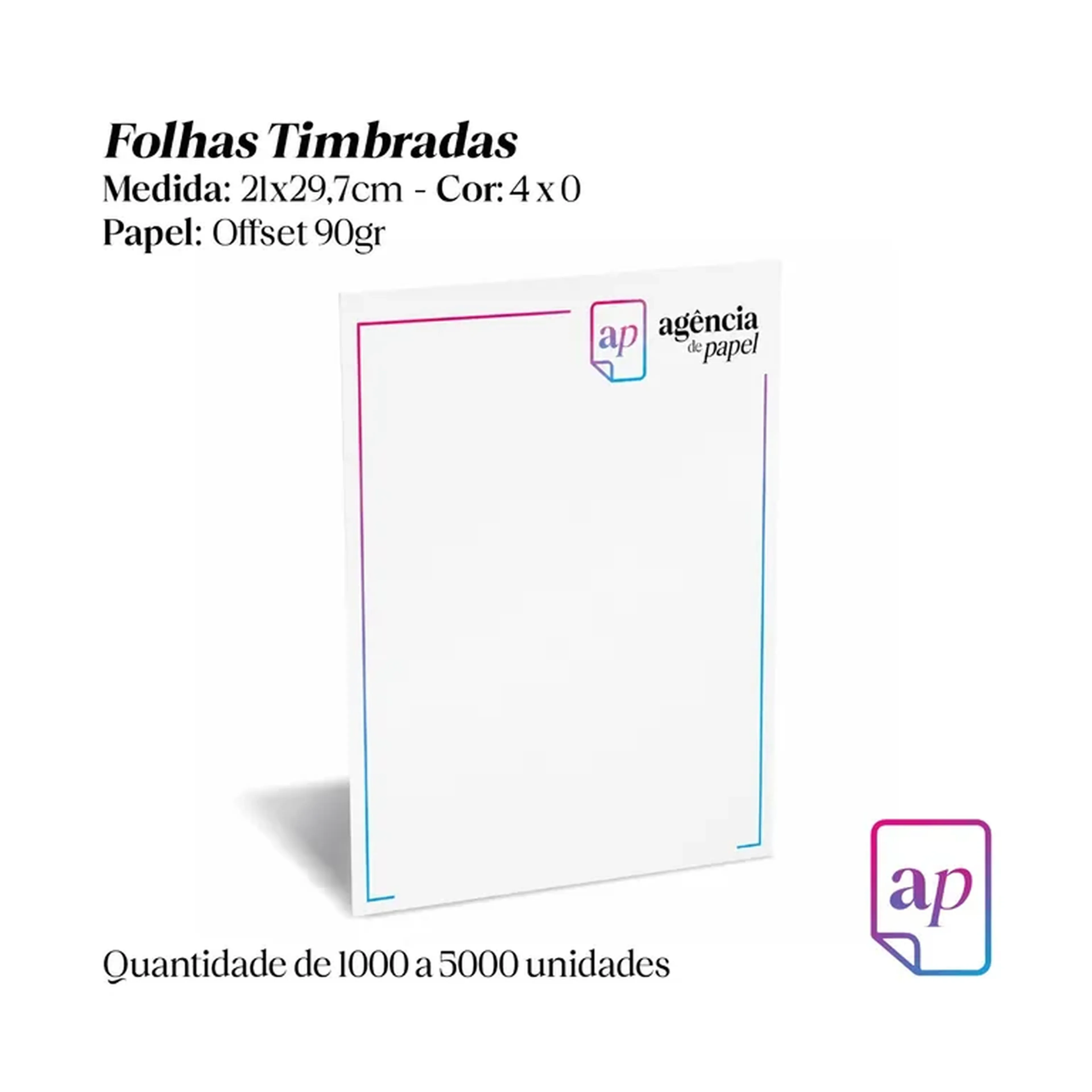 Folhas Timbradas imagem