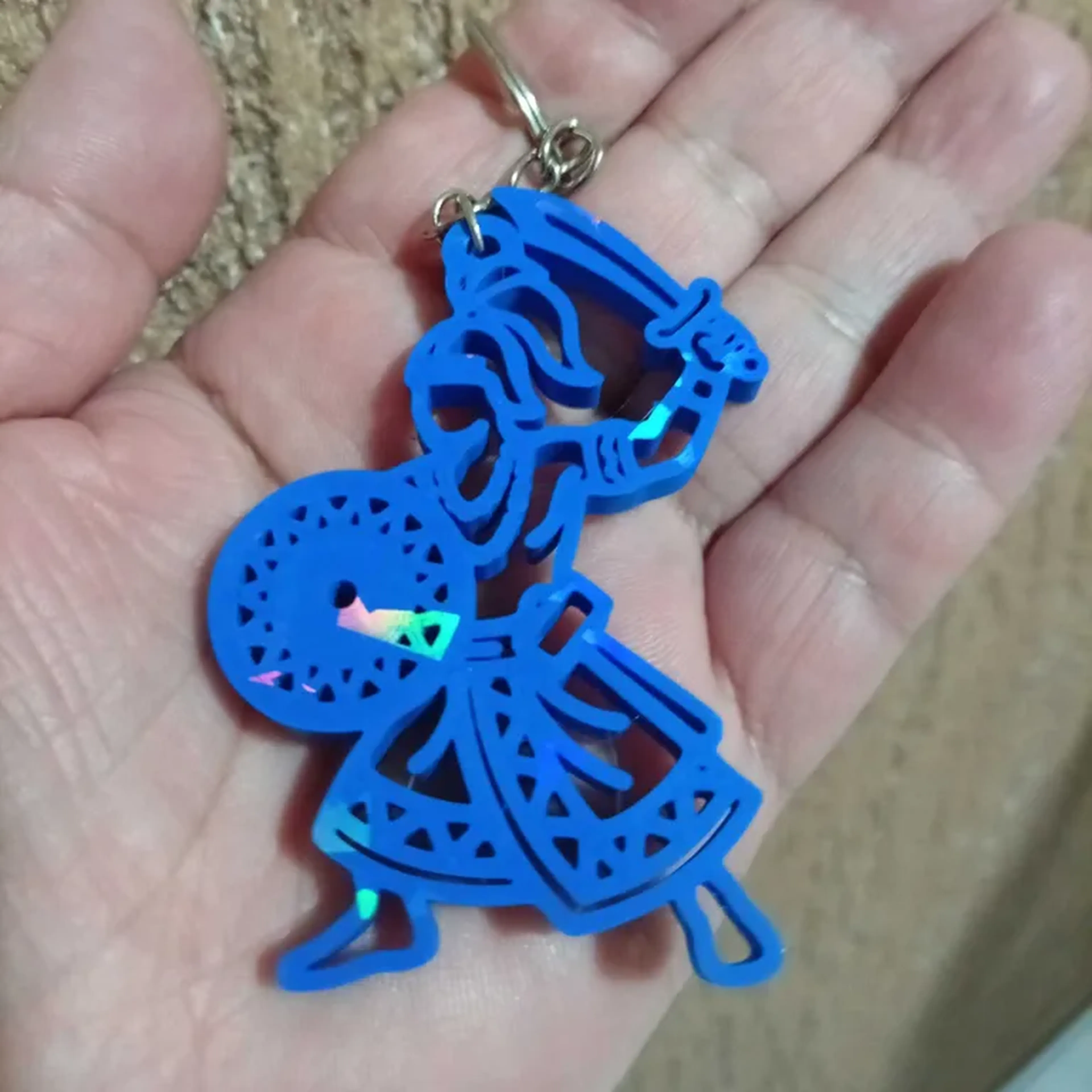 Chaveiro Ogum - Azul imagem
