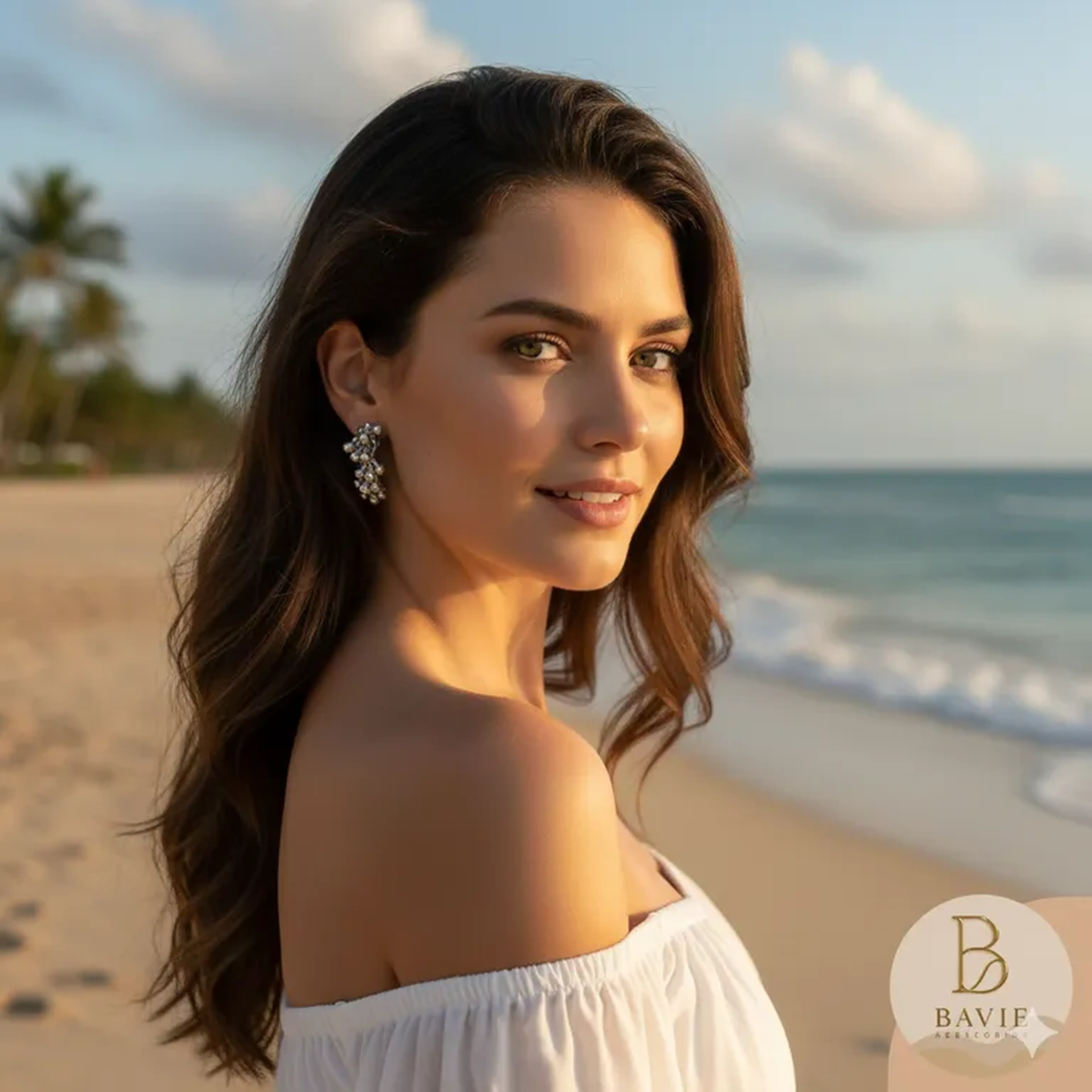 Brinco Bolinhas Prateadas - Coleção Costa Dourada imagem