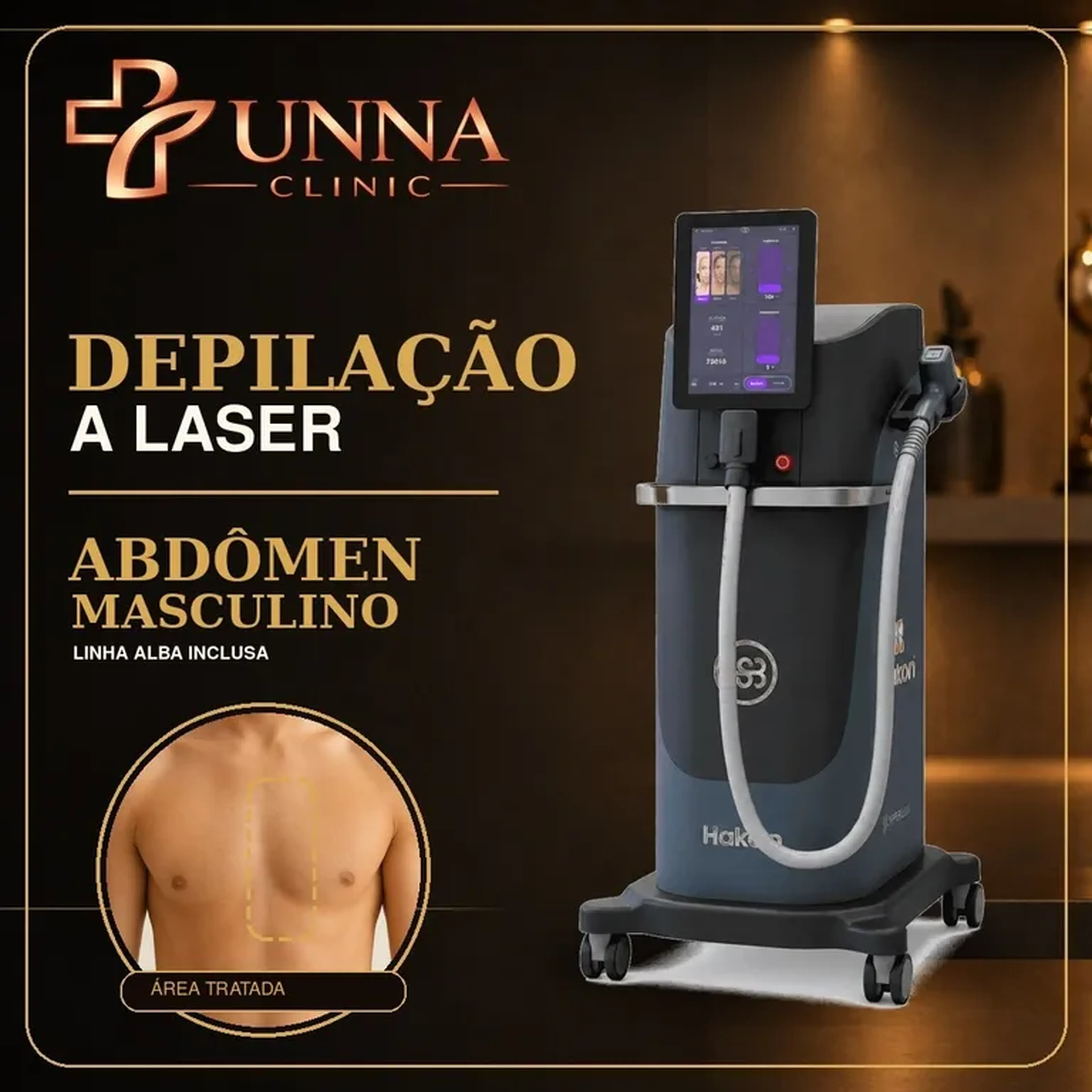 Depilação a Laser — Abdômen Masculino + Linha Alba imagem