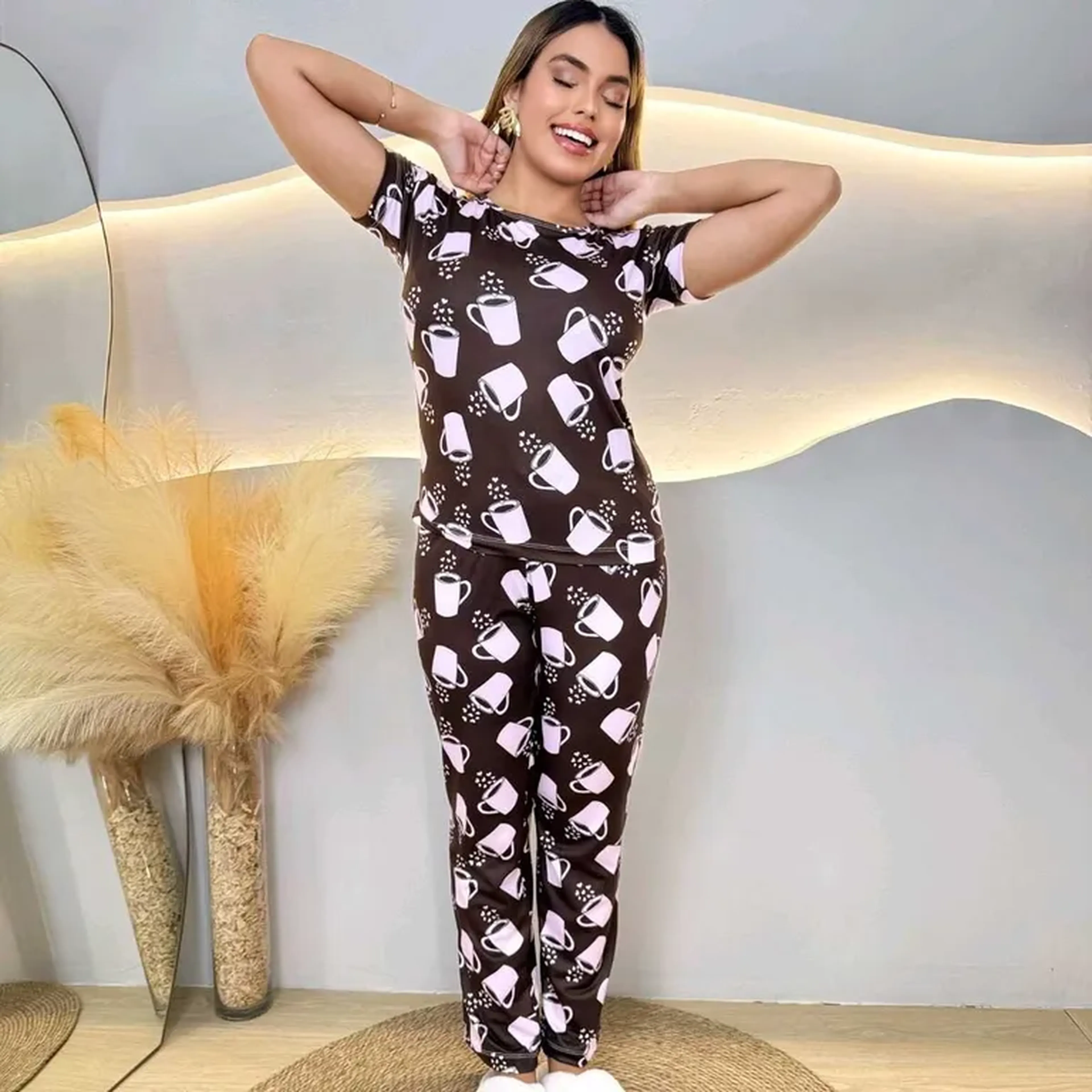 Pijama Meia Manga com Calça imagem