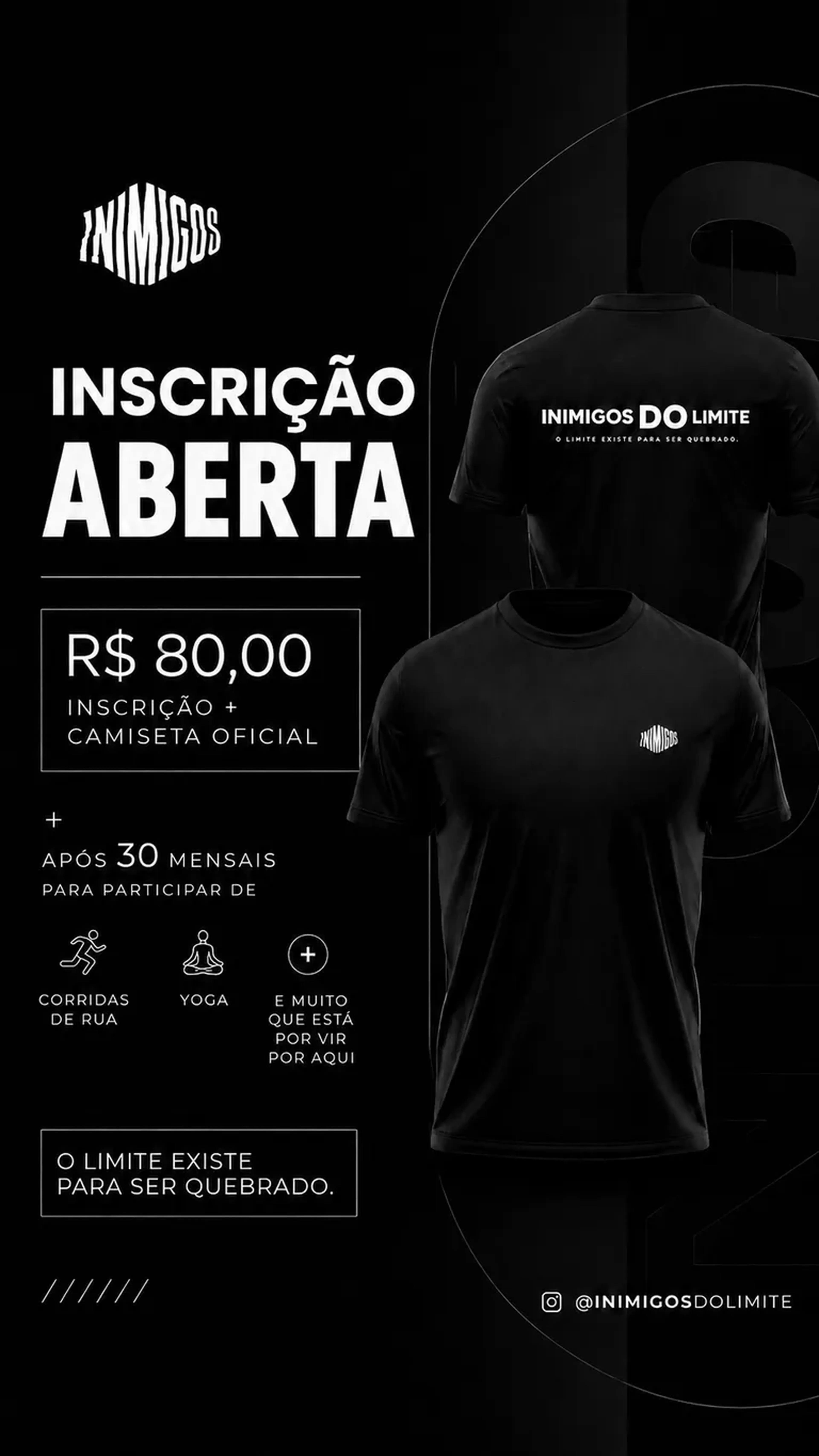 Inscrição + camiseta oficial inimigos imagem