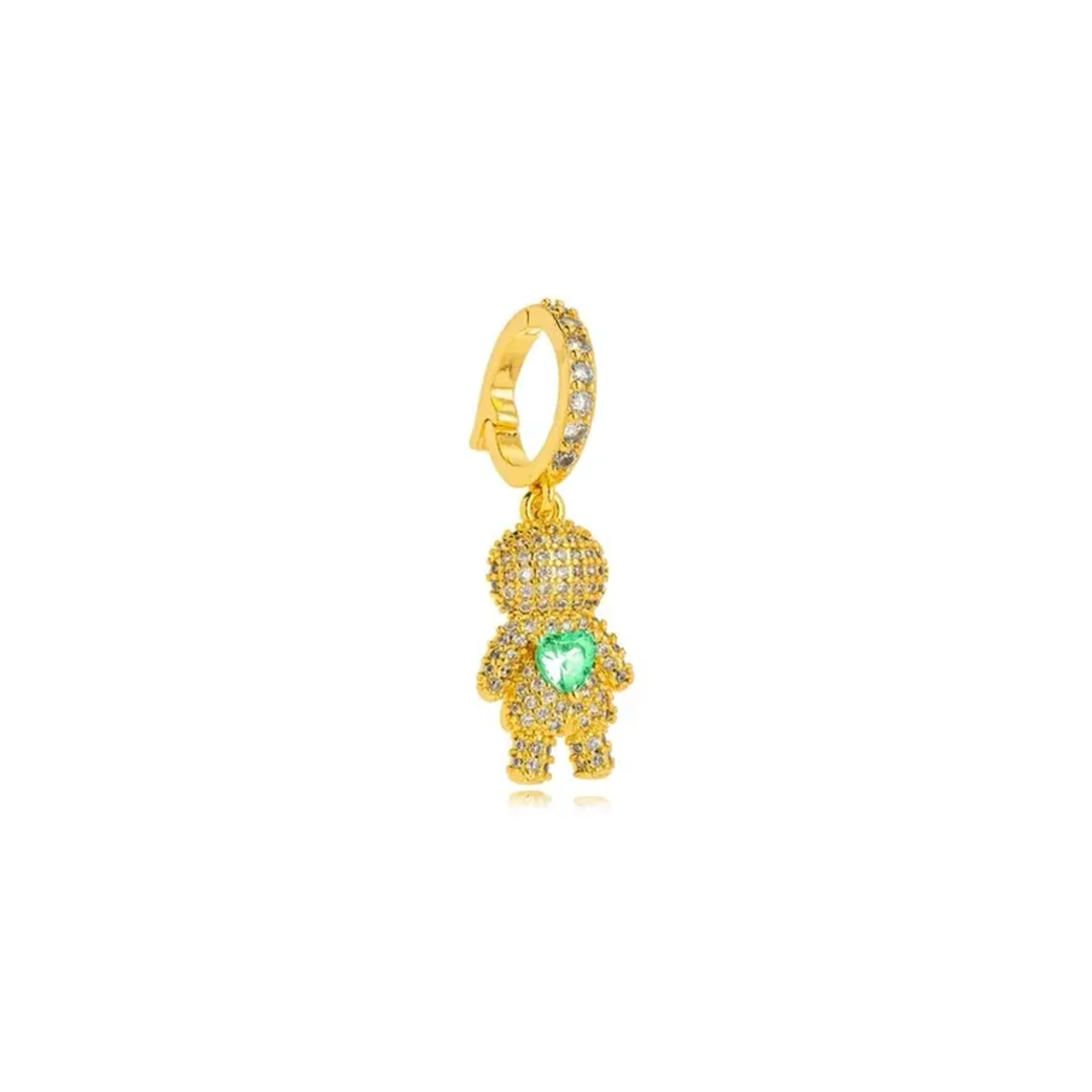 Pingente Menino Cravejado Dourado imagem