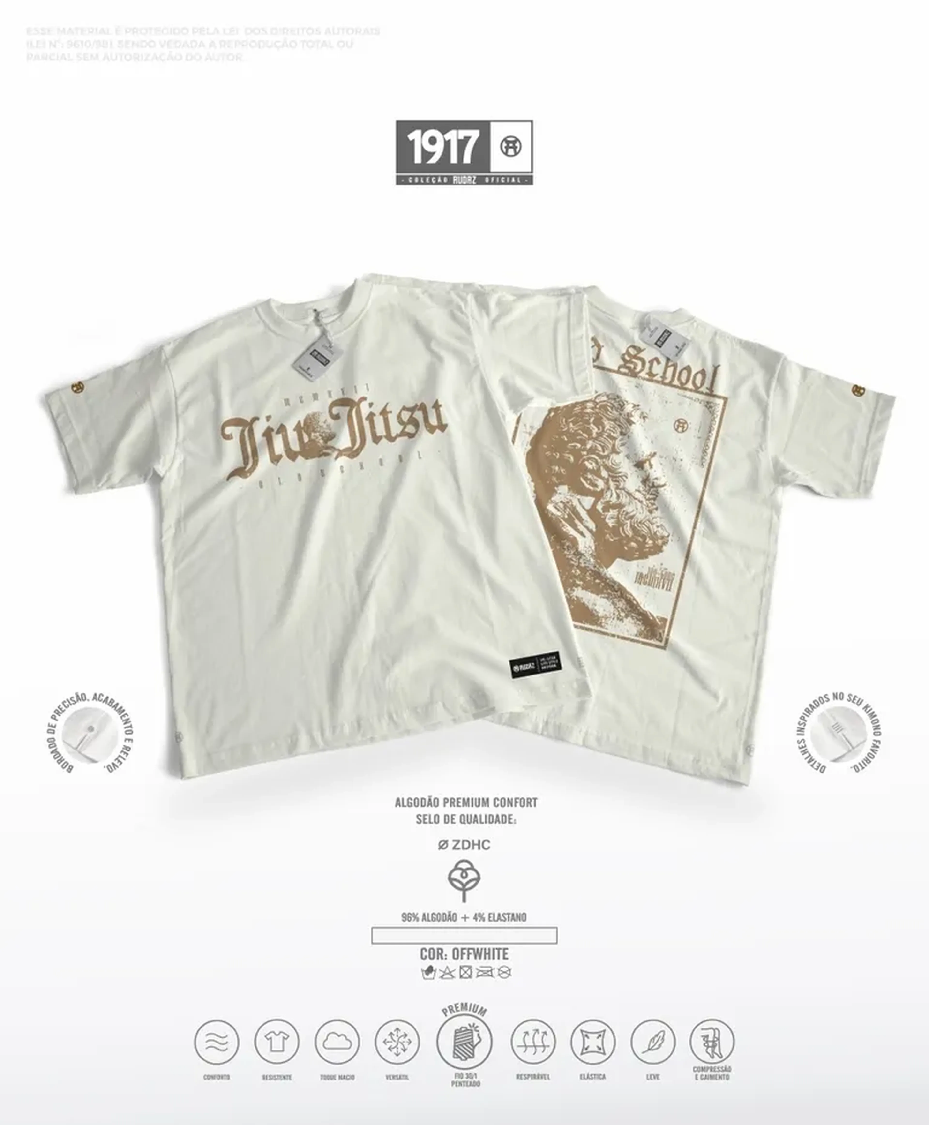 Camiseta Audaz Old School - OffWhite imagem