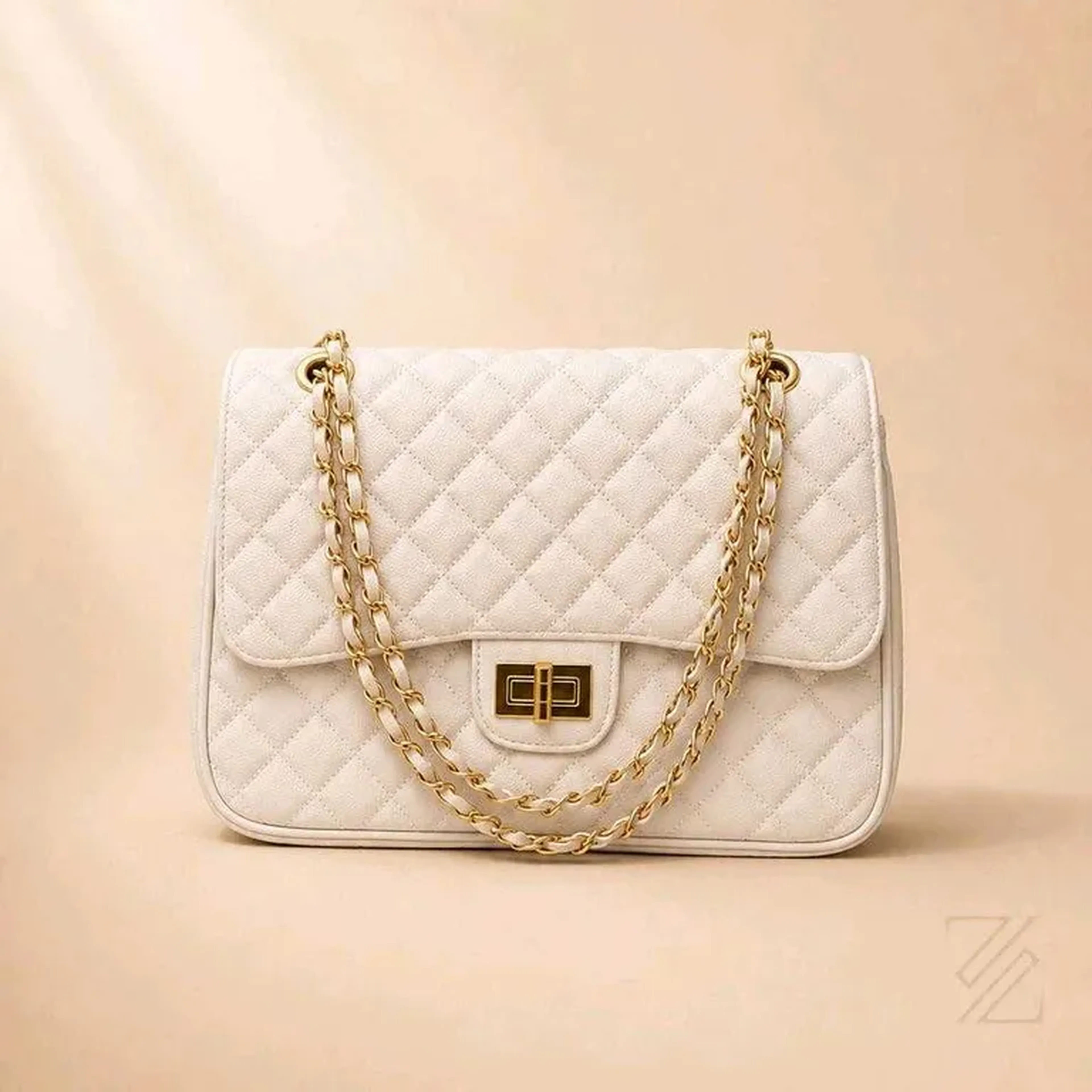 Bolsa Couro Cor Off White imagem