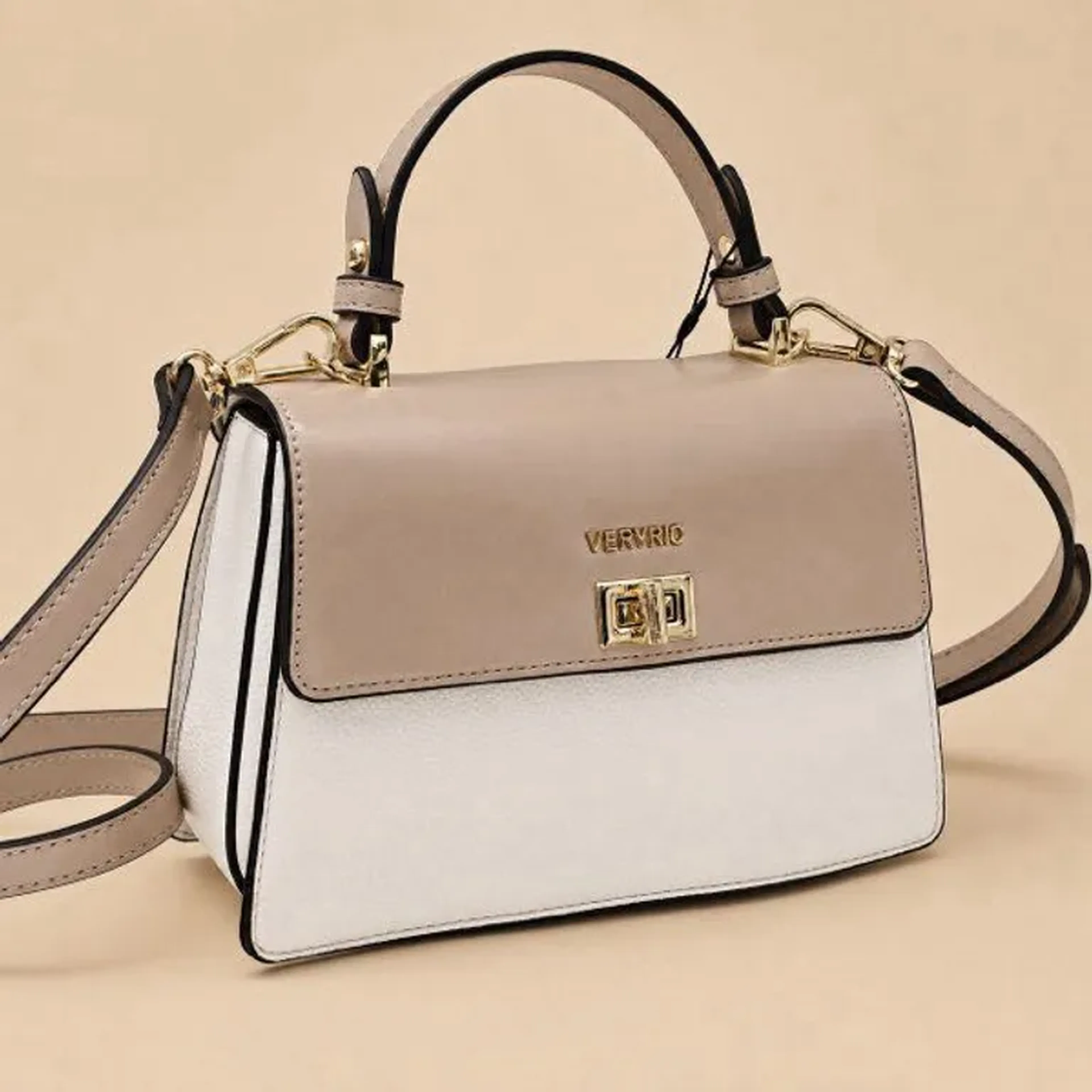 Bolsa Satchel Bege imagem