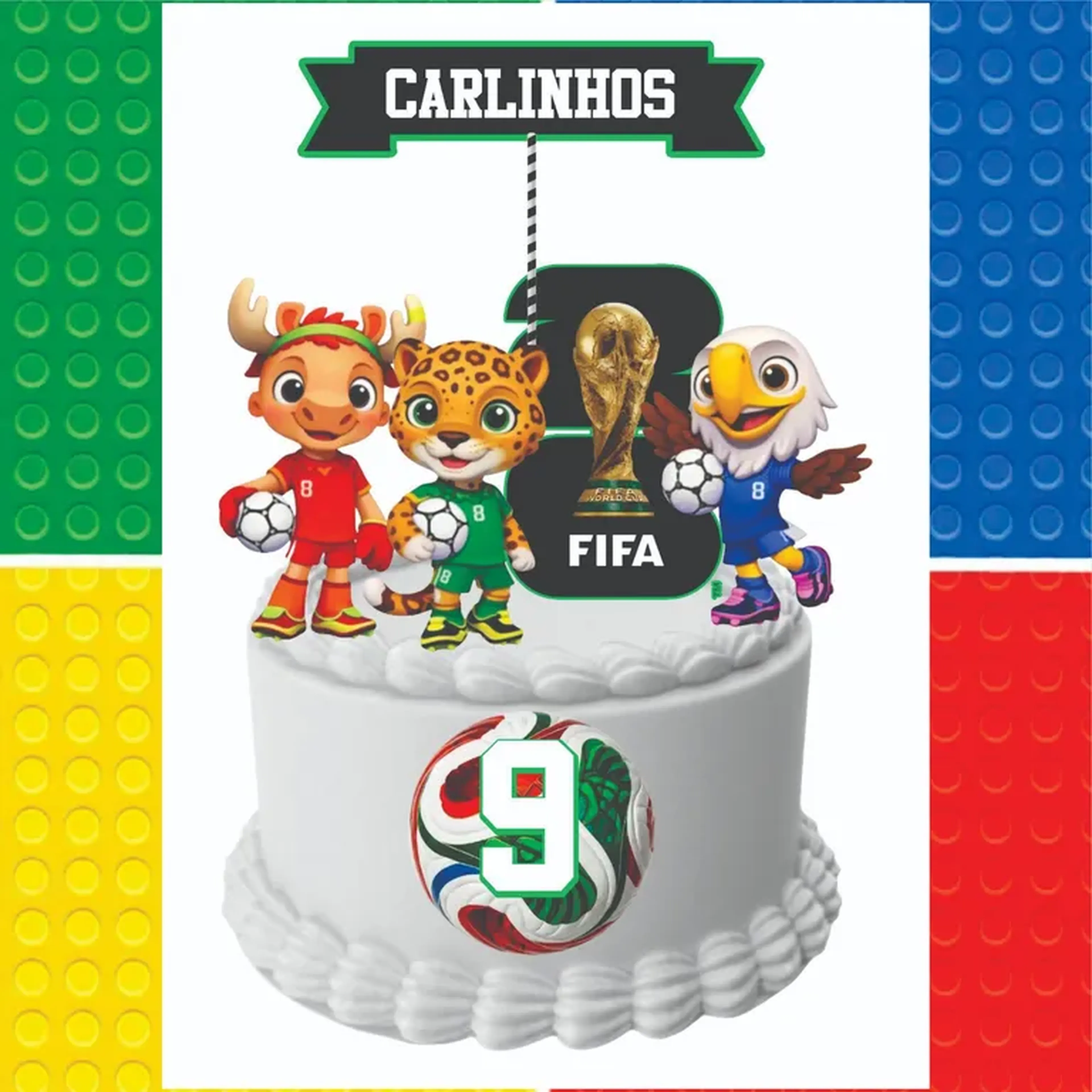 ARQUIVO DIGITAL TOPPER DE BOLO COPA 26 imagem