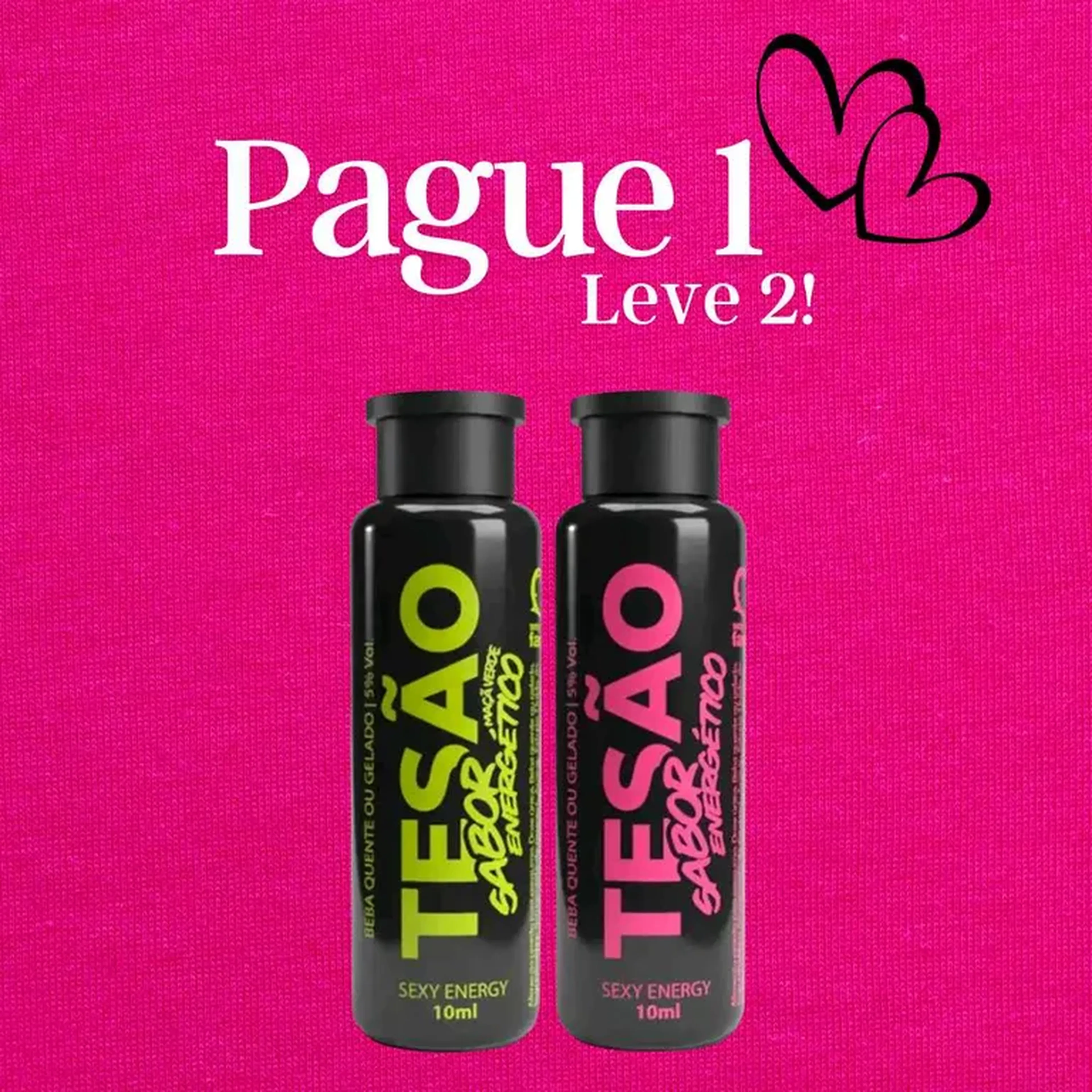 Bebida Afrodisíaca Natural Sabor Energético e Maçã Verde 10ml imagem