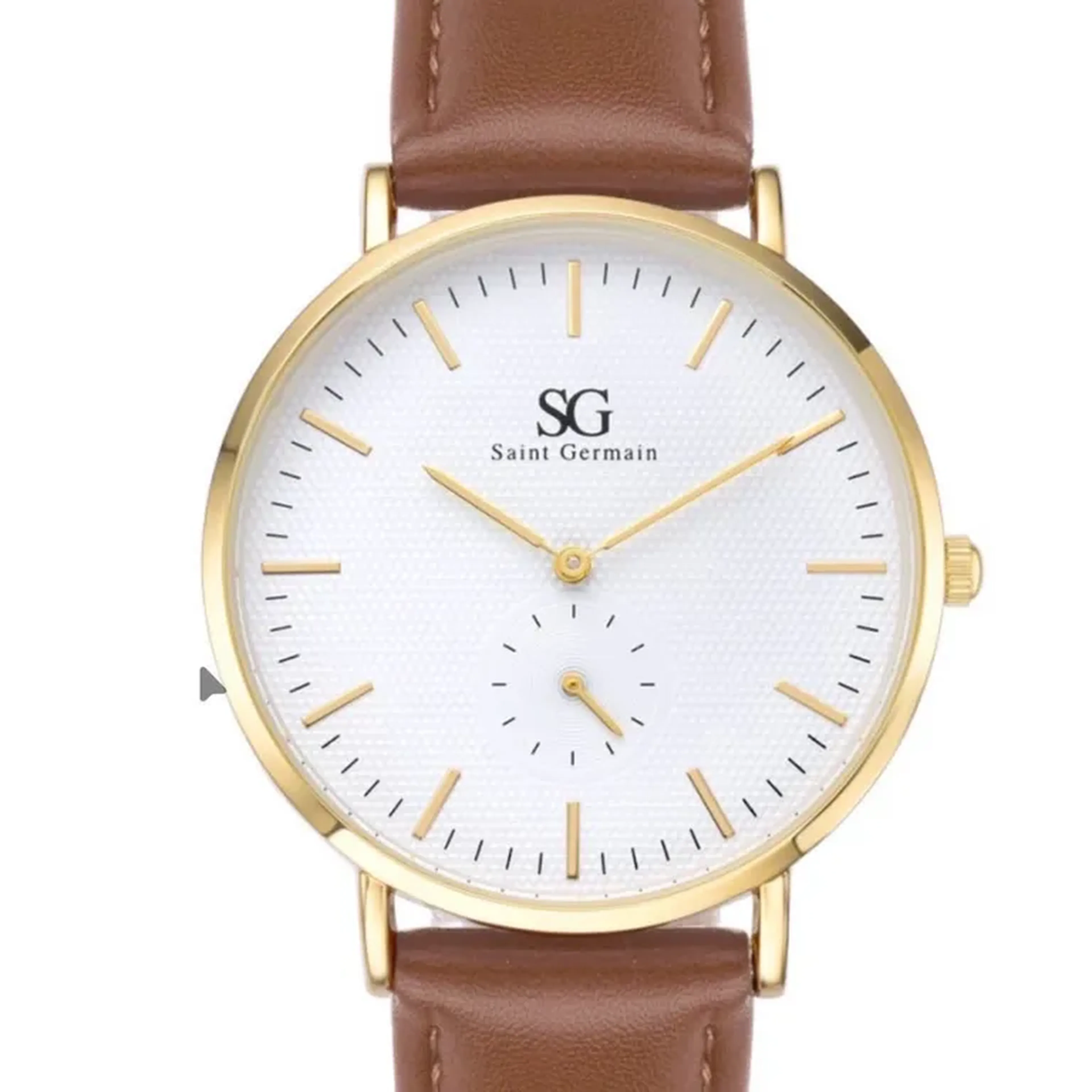 Relógio Masculino Redondo Bronx Seconds Caixa Dourada 41mm imagem