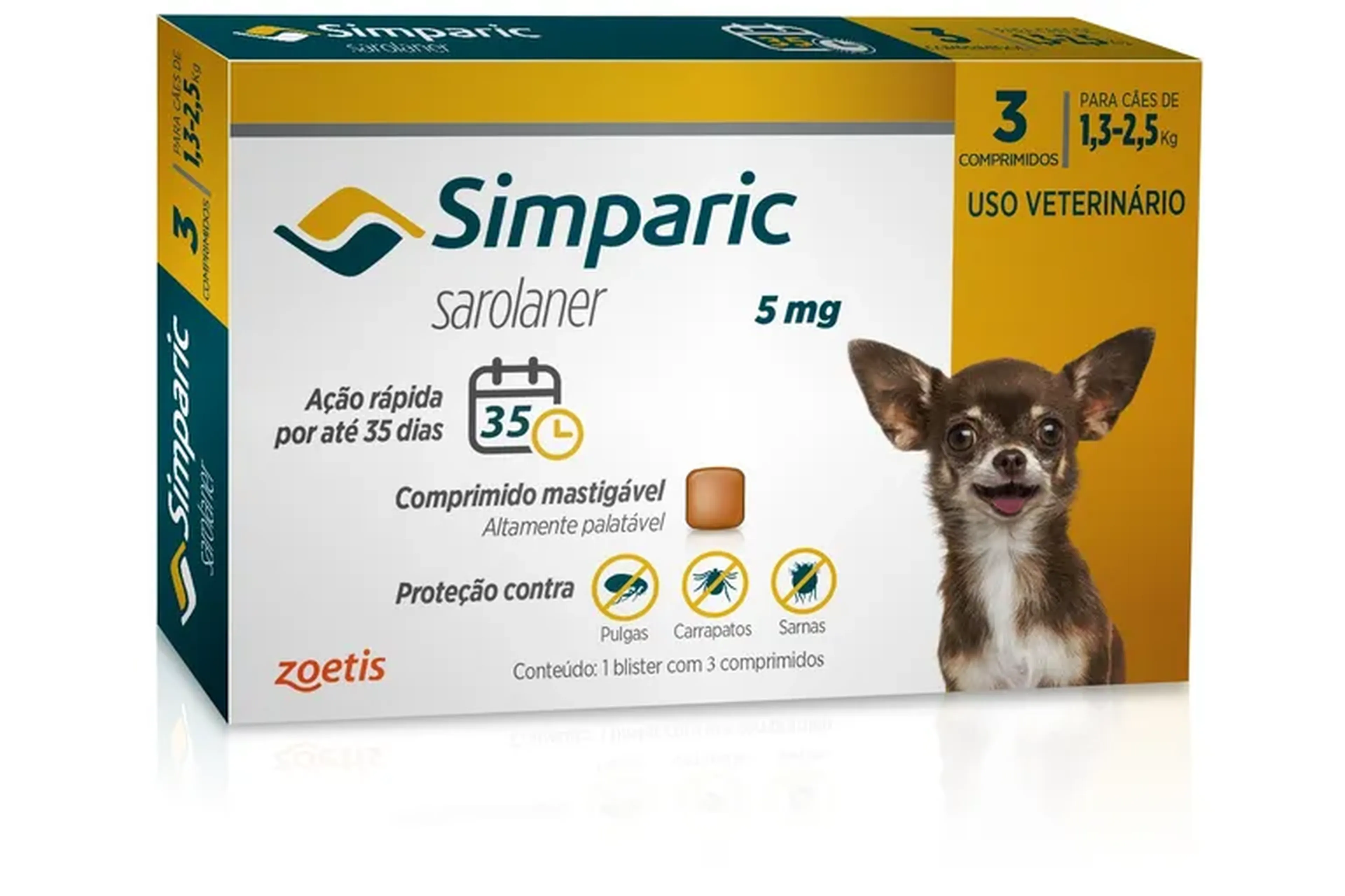 Simparic cães 1,3 a 2,5 kg caixa com 1 unidade imagem