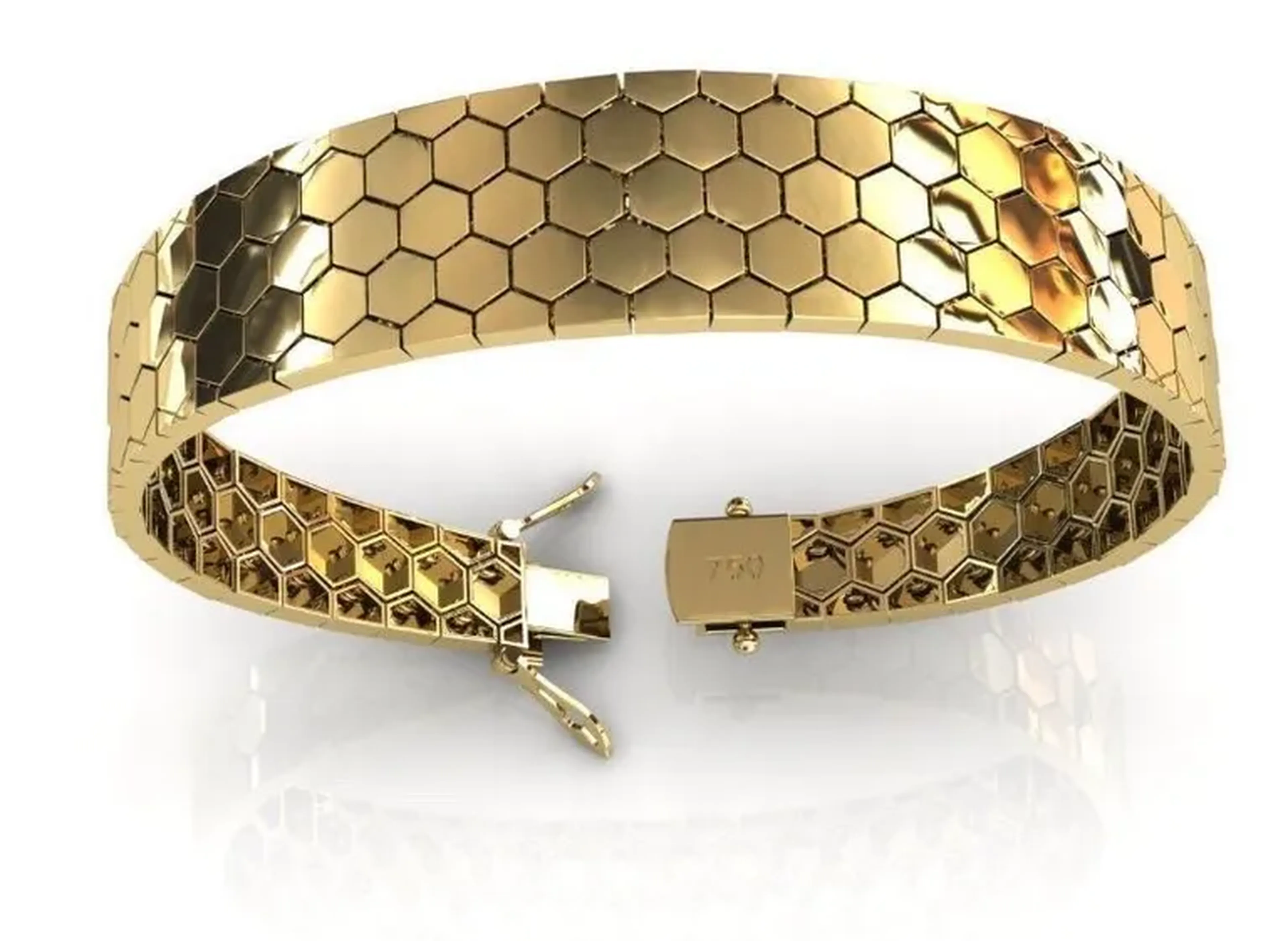 Pulseira Hexagonal 18k imagem