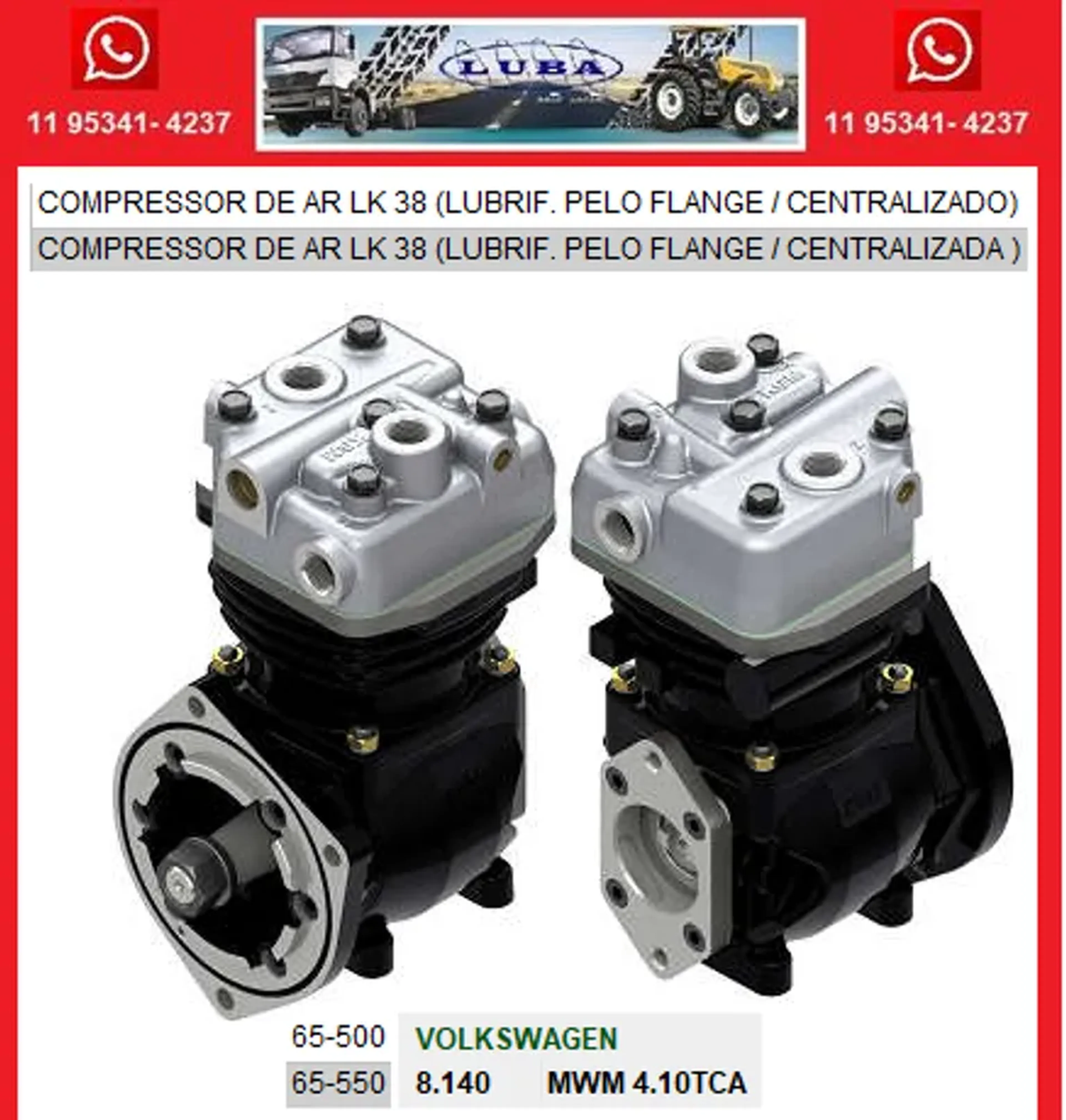COMPRESSOR DE AR LK38 - 2 VERSOES CONSULTAR imagem