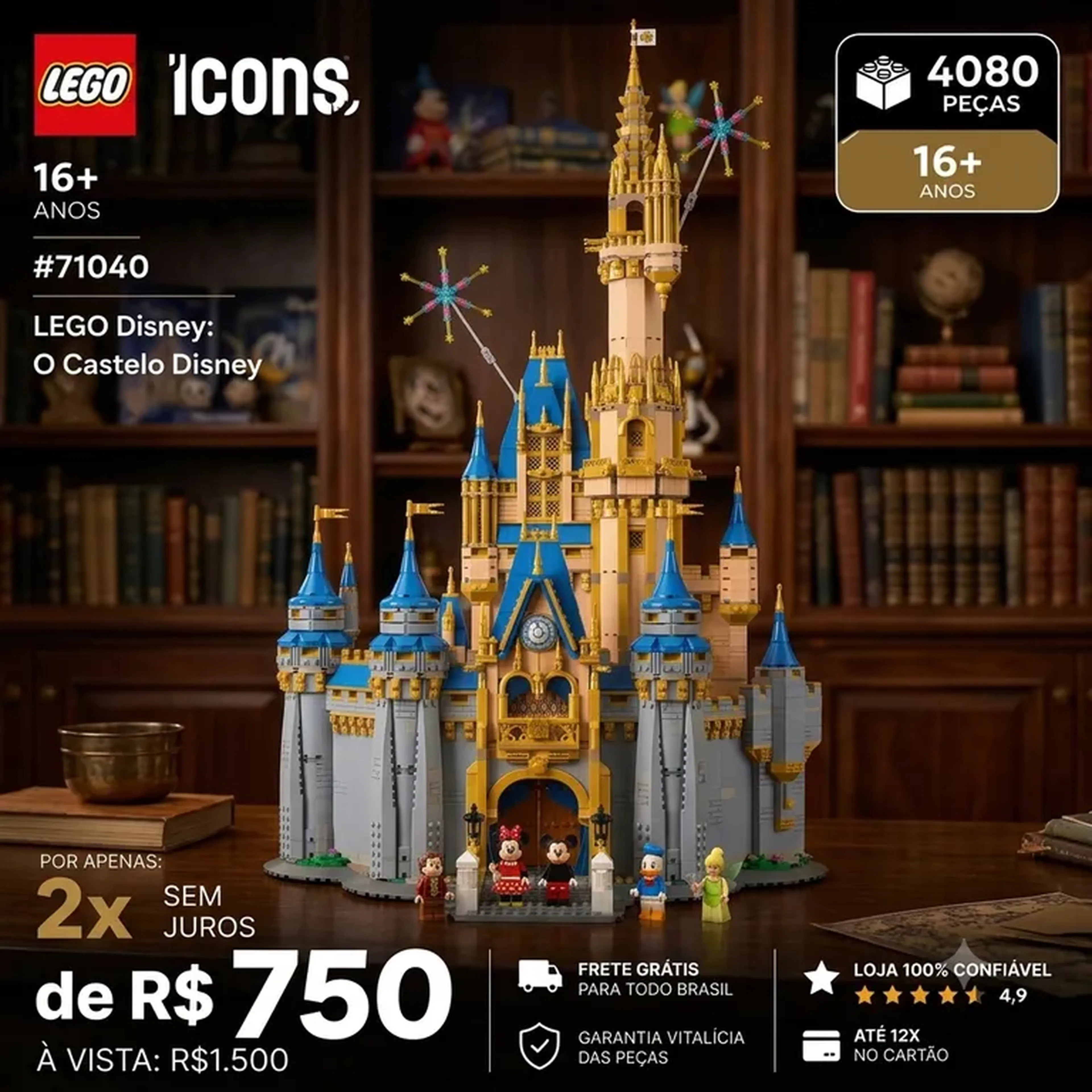LEGO CASTELO DISNEY 4080 PEÇAS imagem