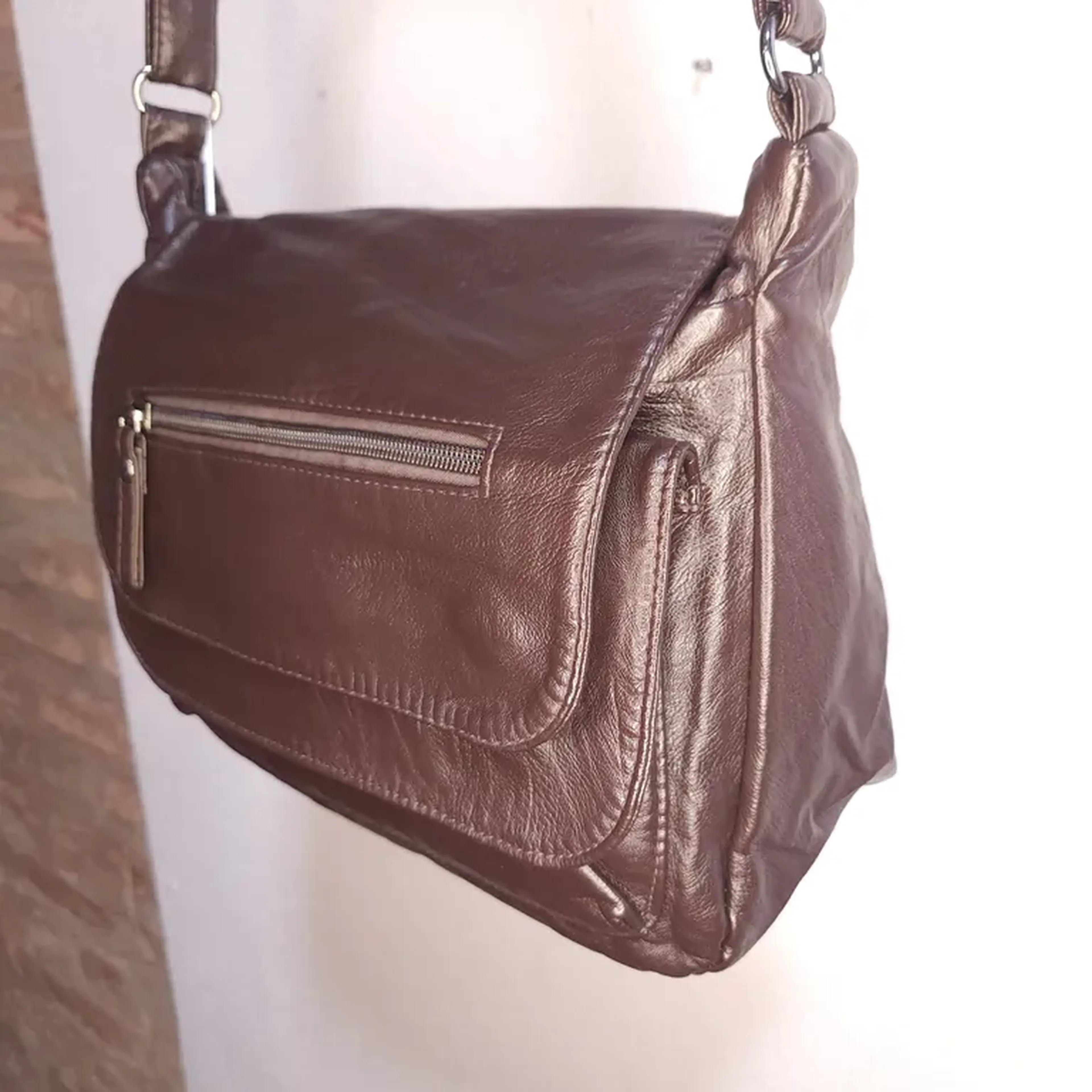 Bolsa clássica marrom 01.035.AL6005(624-2)KF imagem