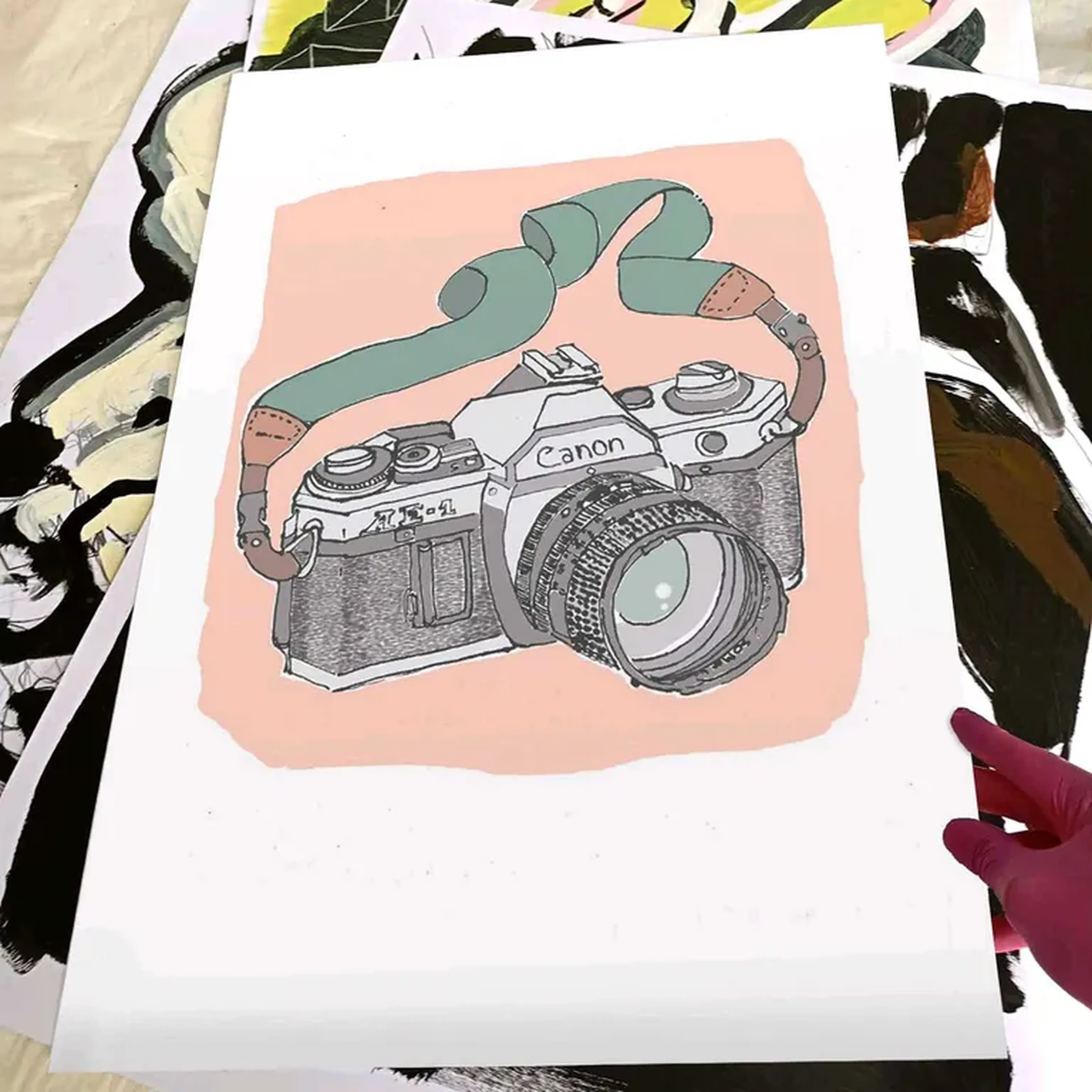 We Love Cameras - Canon AE1 - 42x60 cm gravura assinada imagem