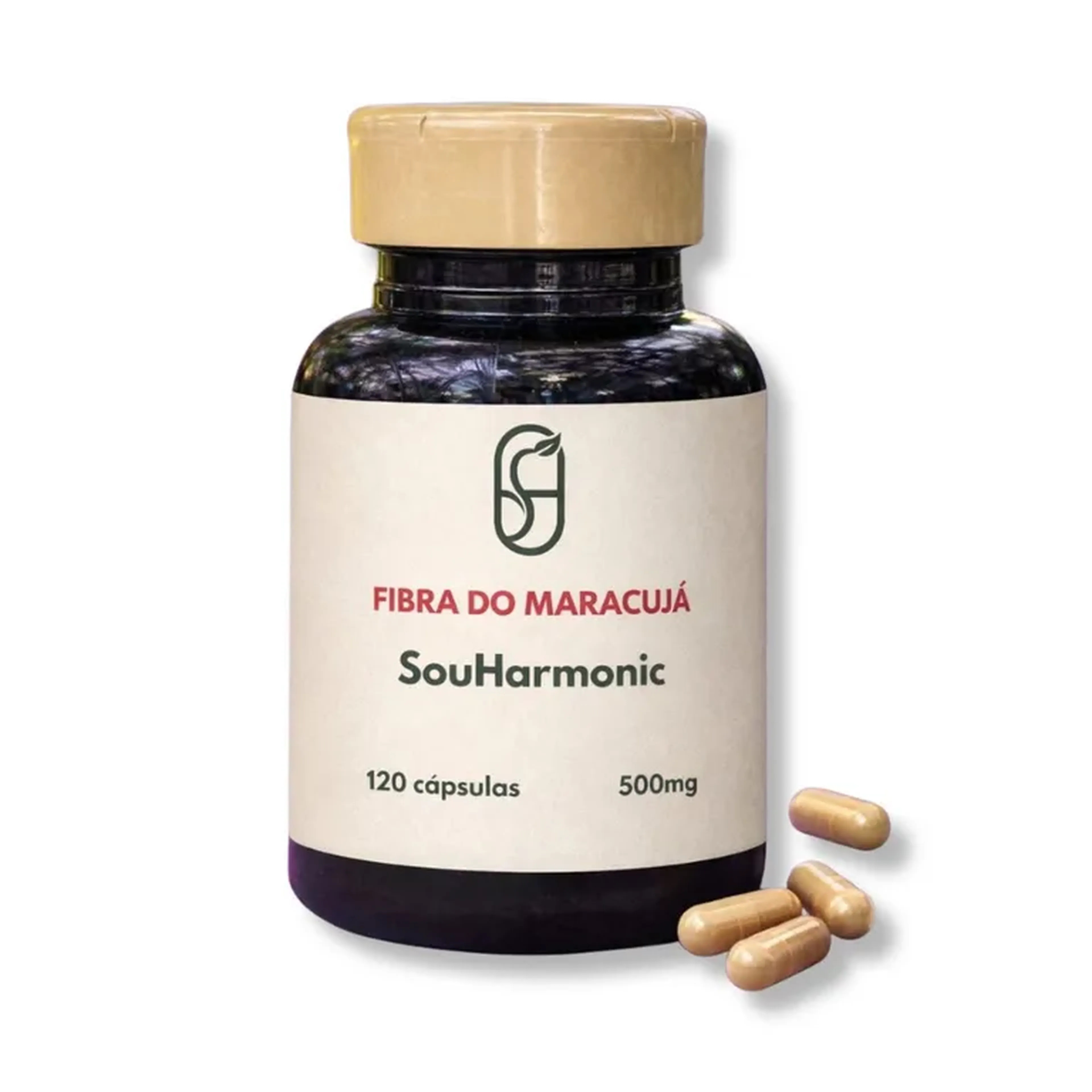 FIBRA DO MARACUJÁ - Pote com 120 cápsulas de 500mg imagem