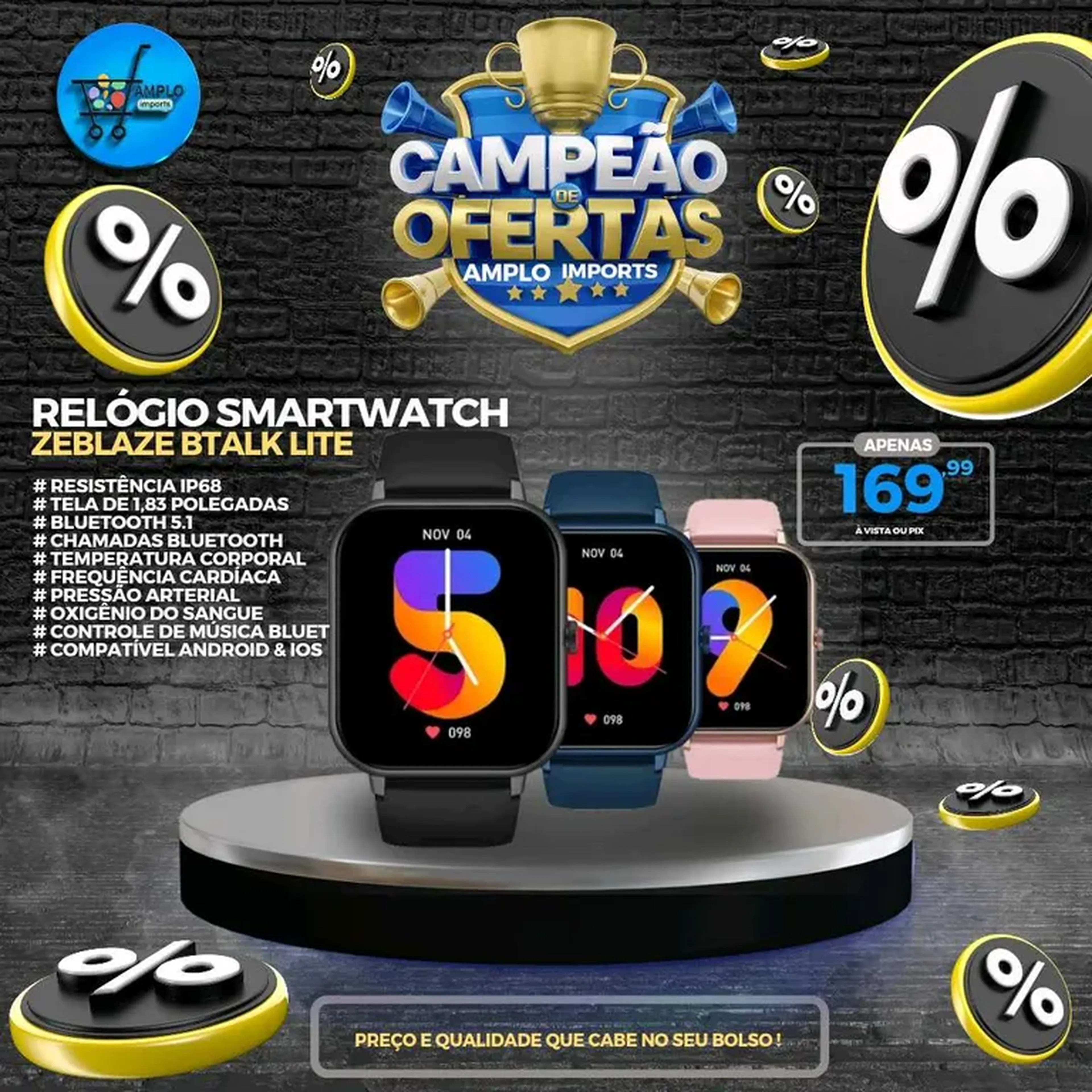 Relógio Smartwatch Zeblaze BTalk Lite imagem