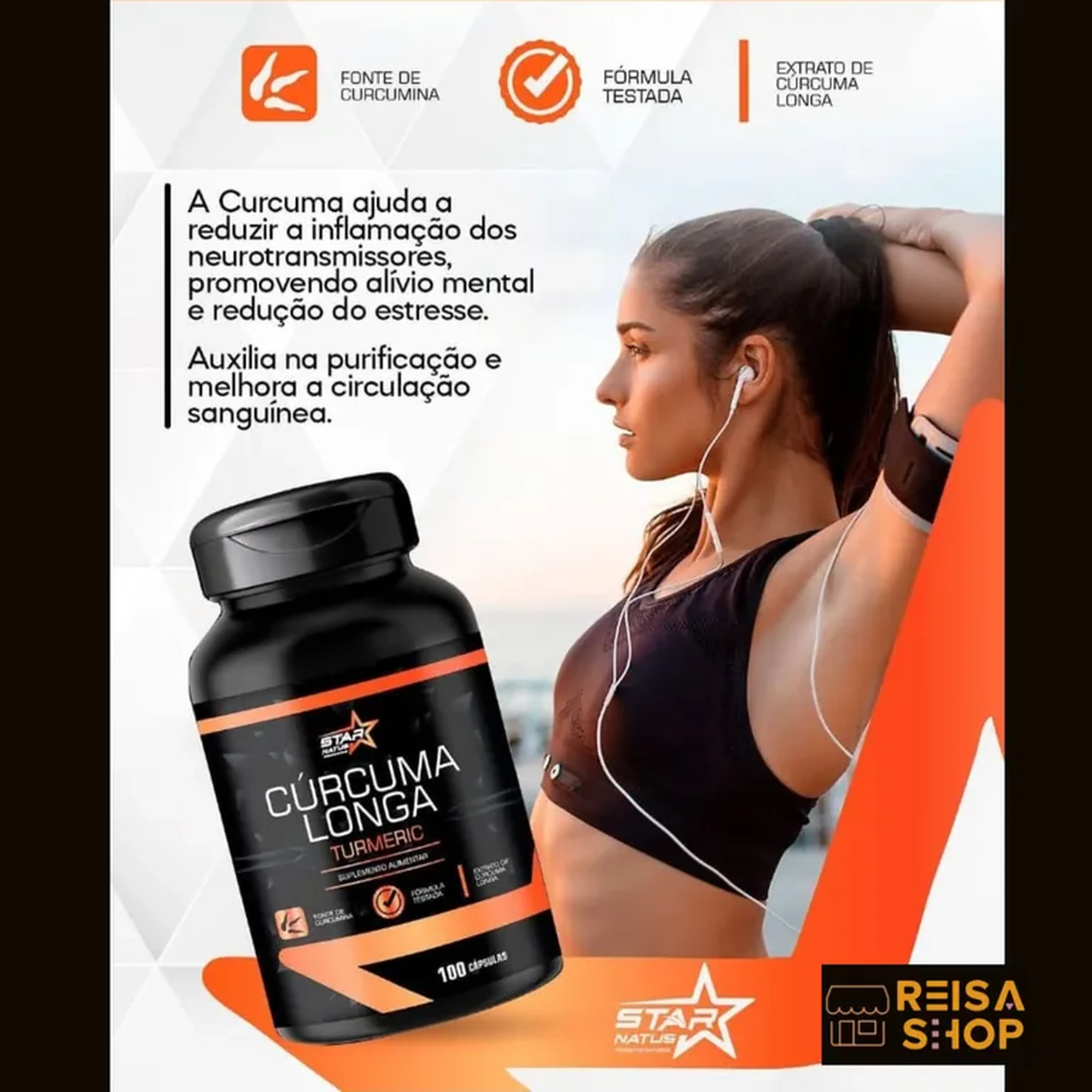 Cúrcuma Longa 100 Cápsulas Star Natus imagem