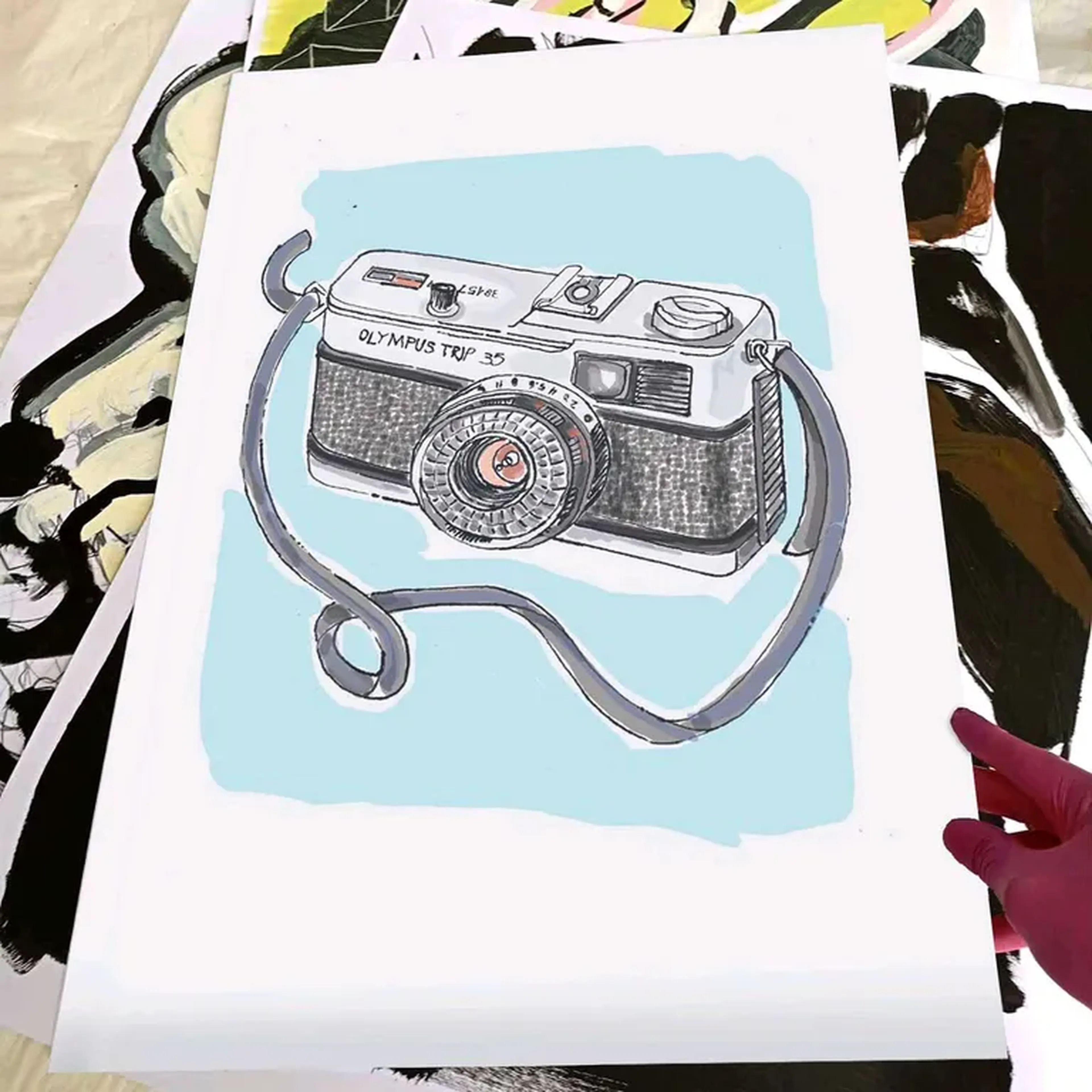 We Love Cameras - Olimpus Trip 35 - 42x60 cm gravura assinada imagem