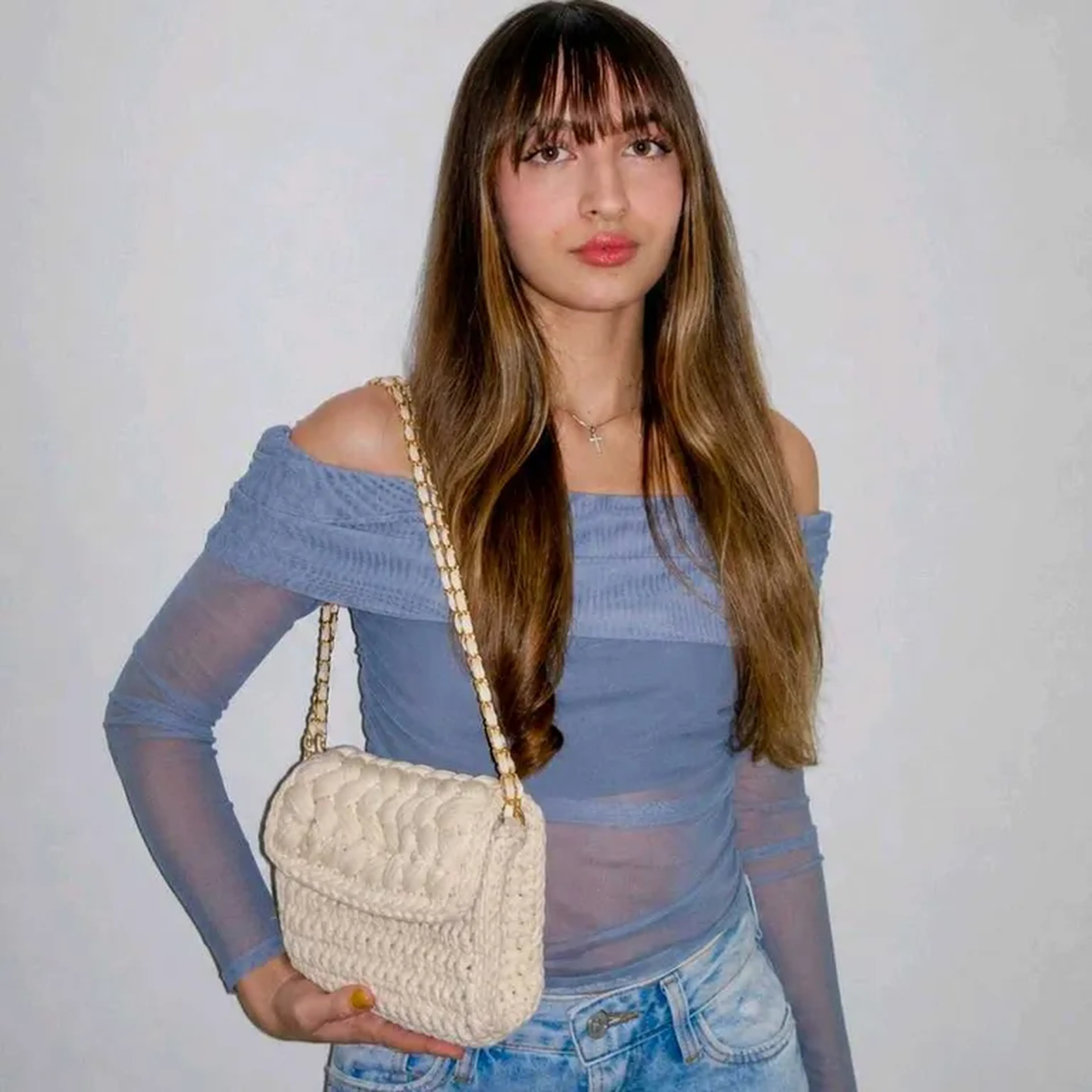 Bolsa Ana com Alça Crossbody 2x1 Trançada: Dourada imagem