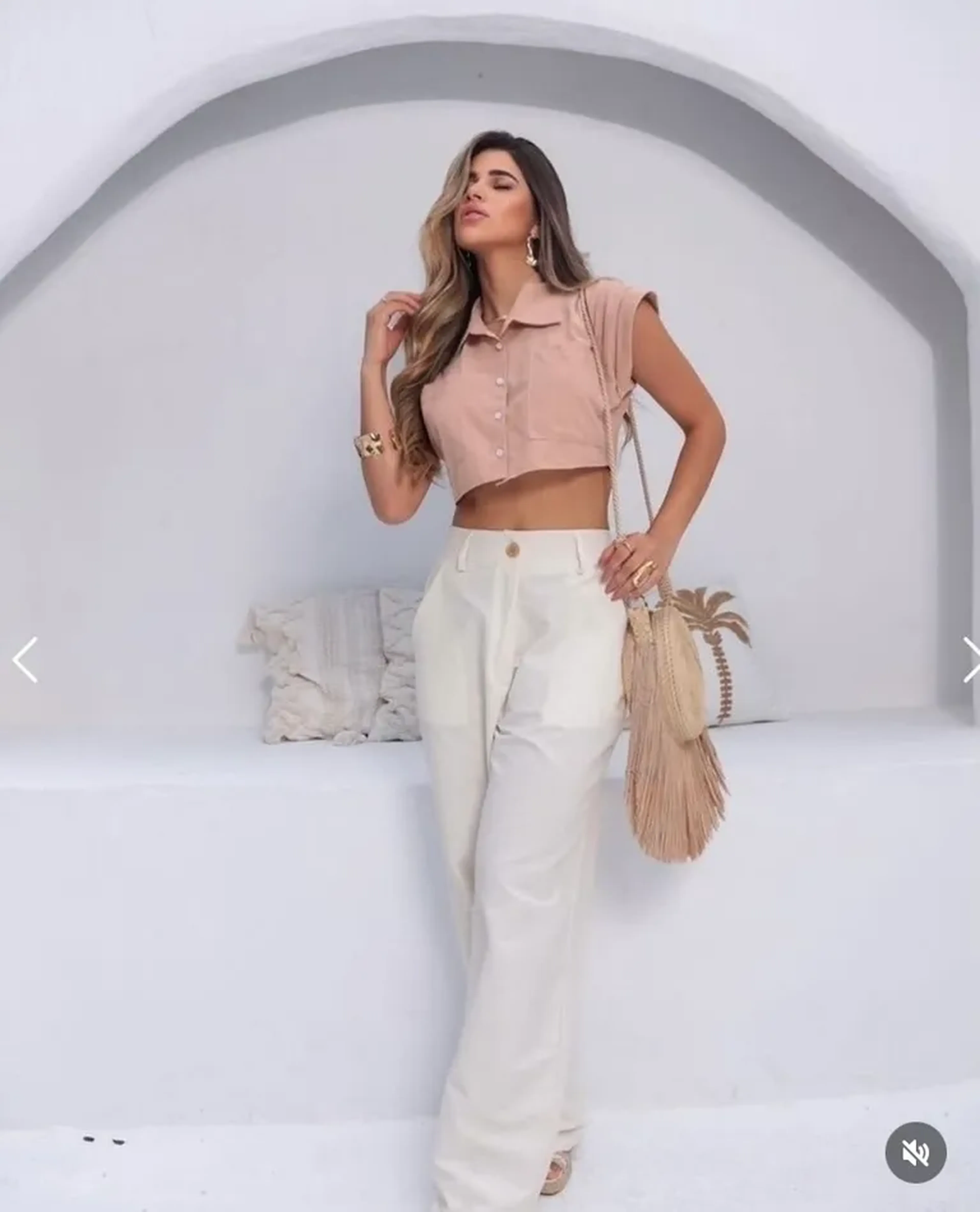 Calça Renata em linho, 38, off imagem