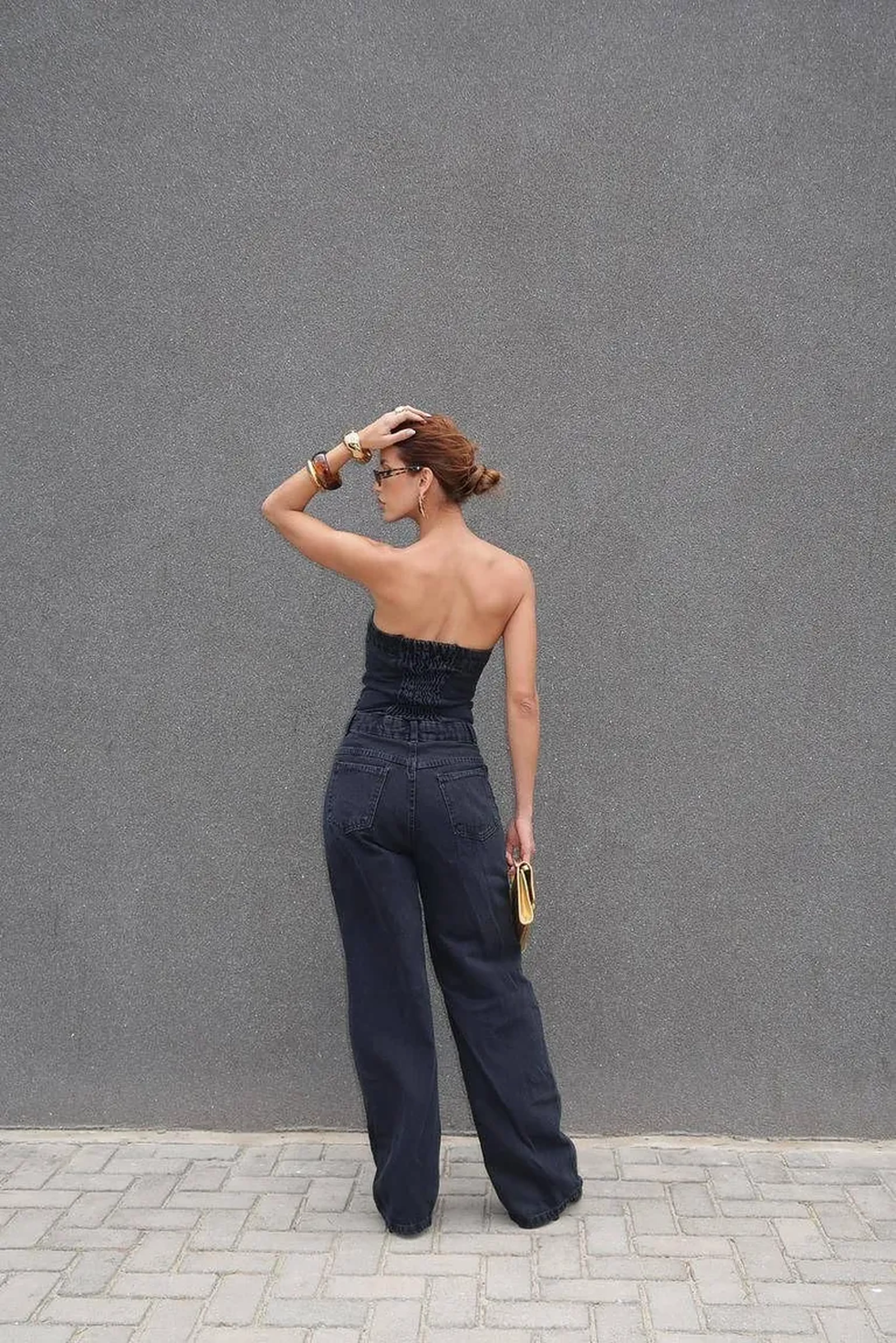 Macacão Jeans Tomara que Caia Black imagem