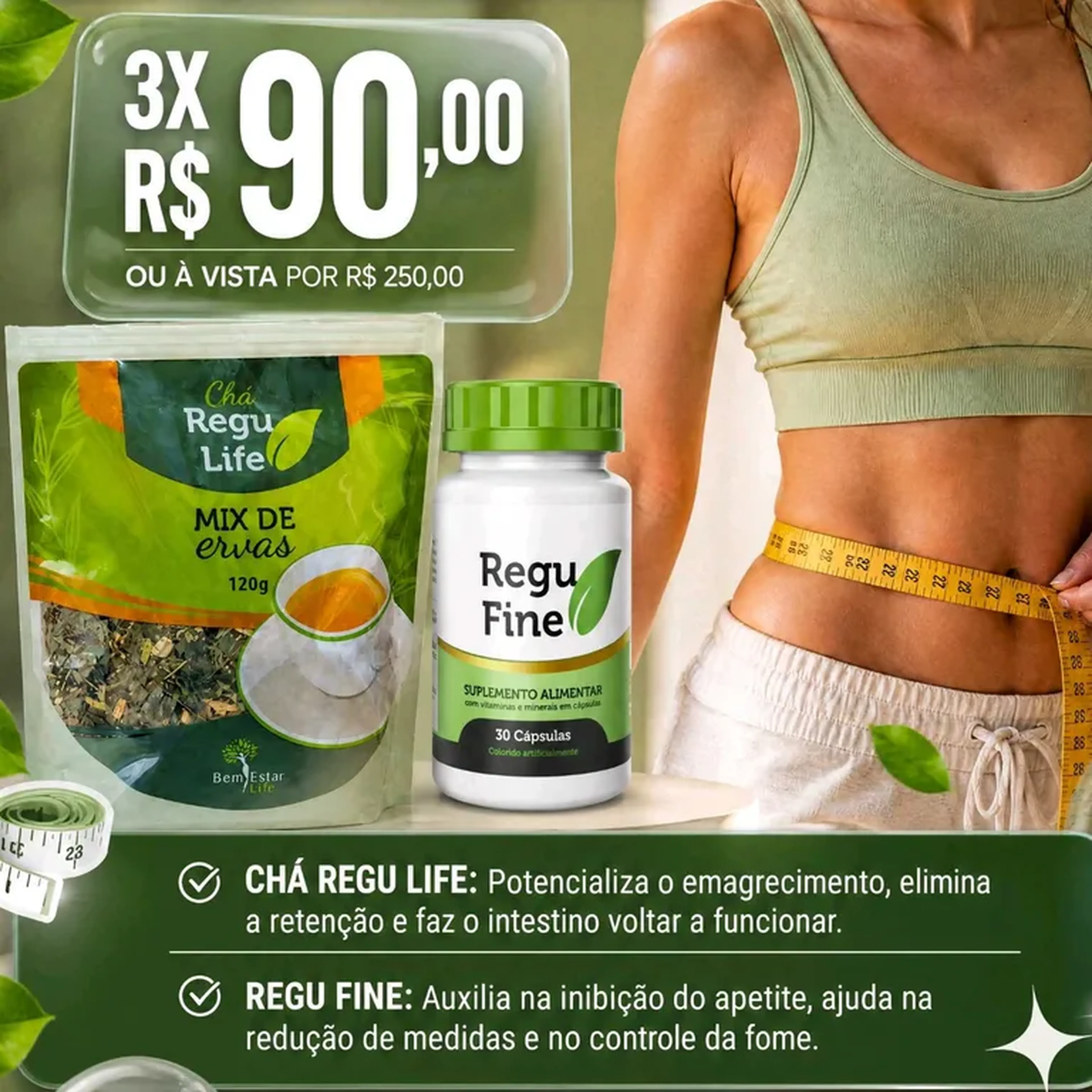 Chá Regu Life pct + Regu Fine Groselha 30 cps. imagem