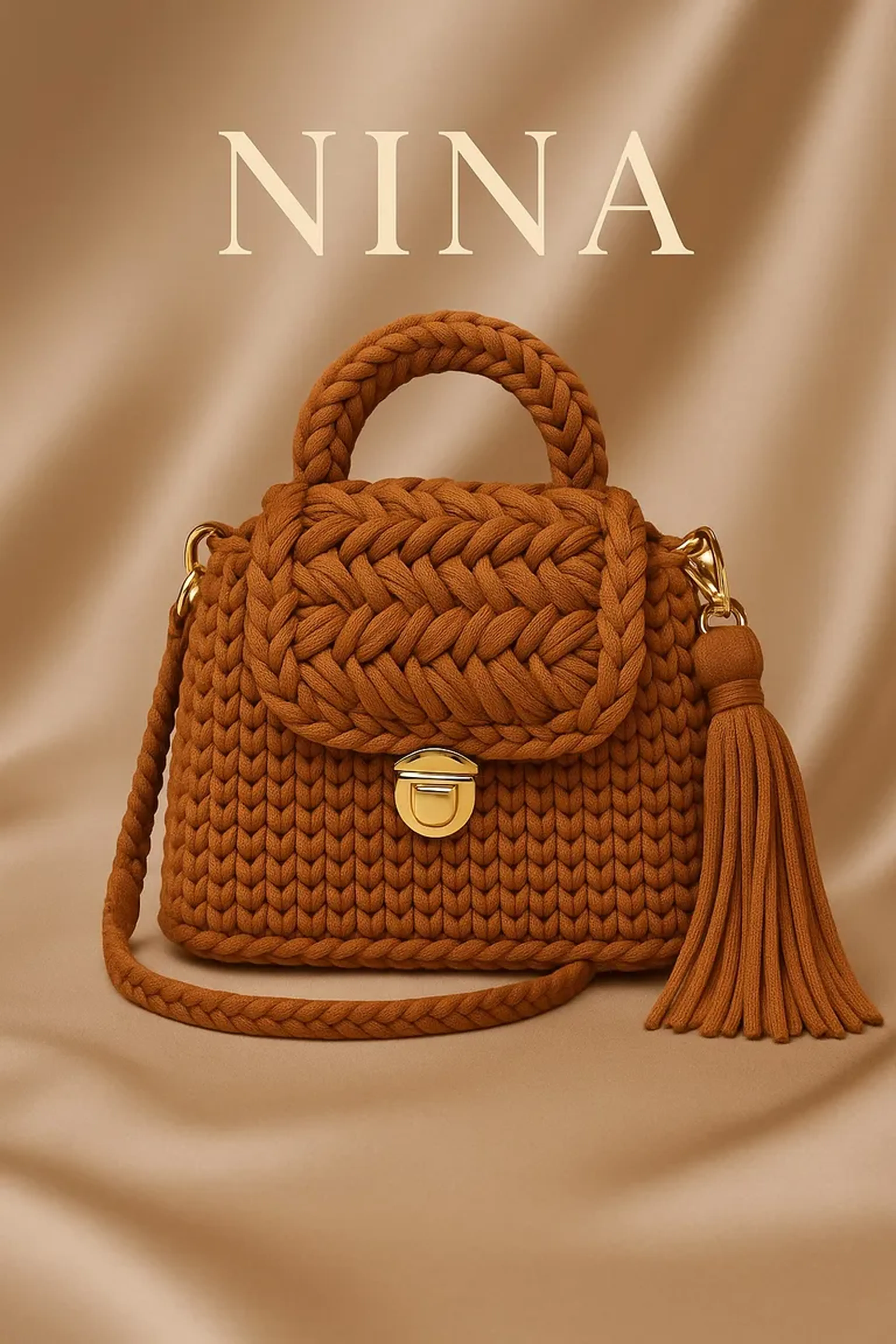 NINA - Caramelo Dourado - Luxo Artesanal - Tressare Collection imagem