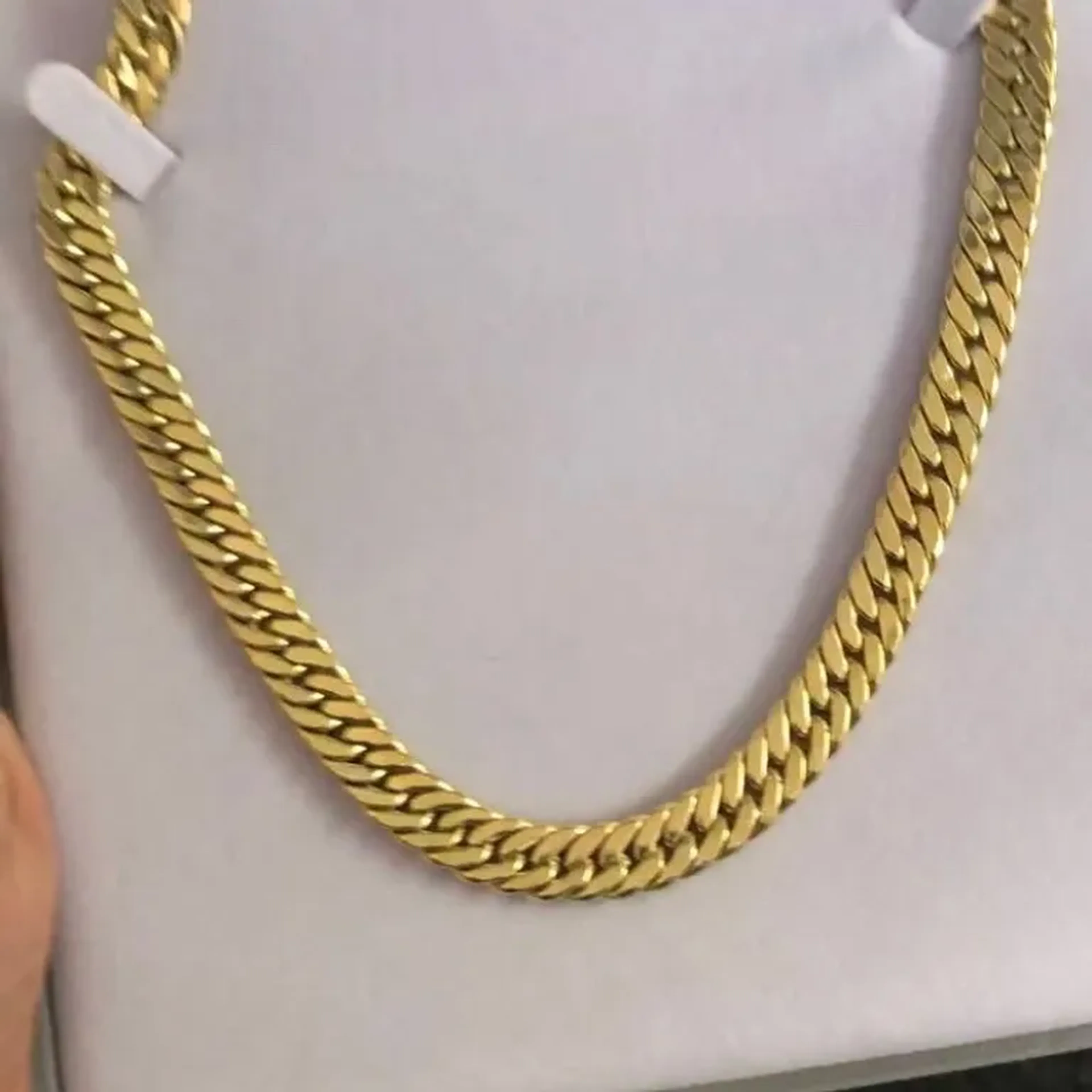 Colar de Ouro 18k Grumet Duplo Maciço imagem