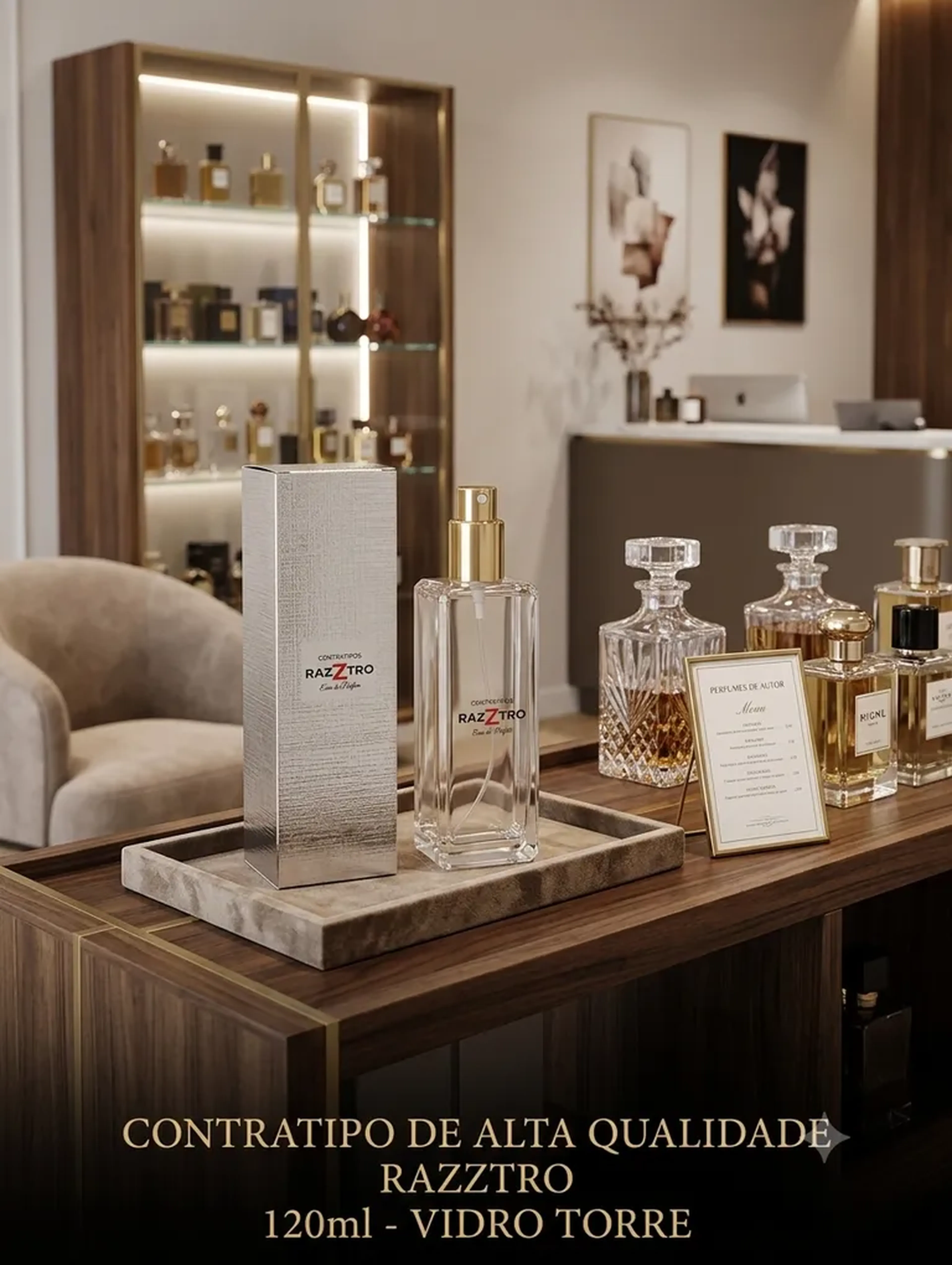 VIDRO TORRE COM 120 MLS DE PERFUME imagem