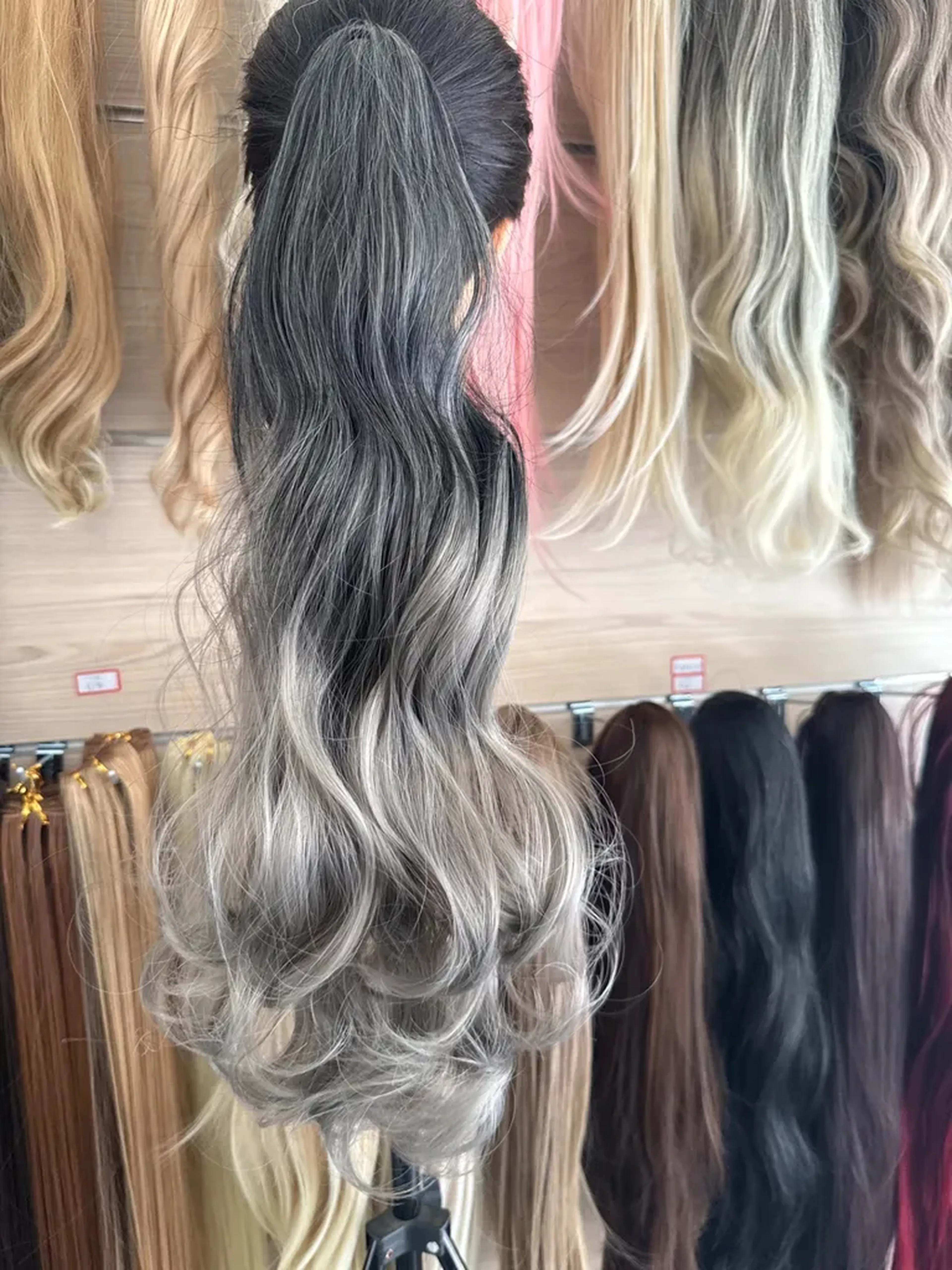 Rabo de cabelo grisalho com raiz esfumada imagem