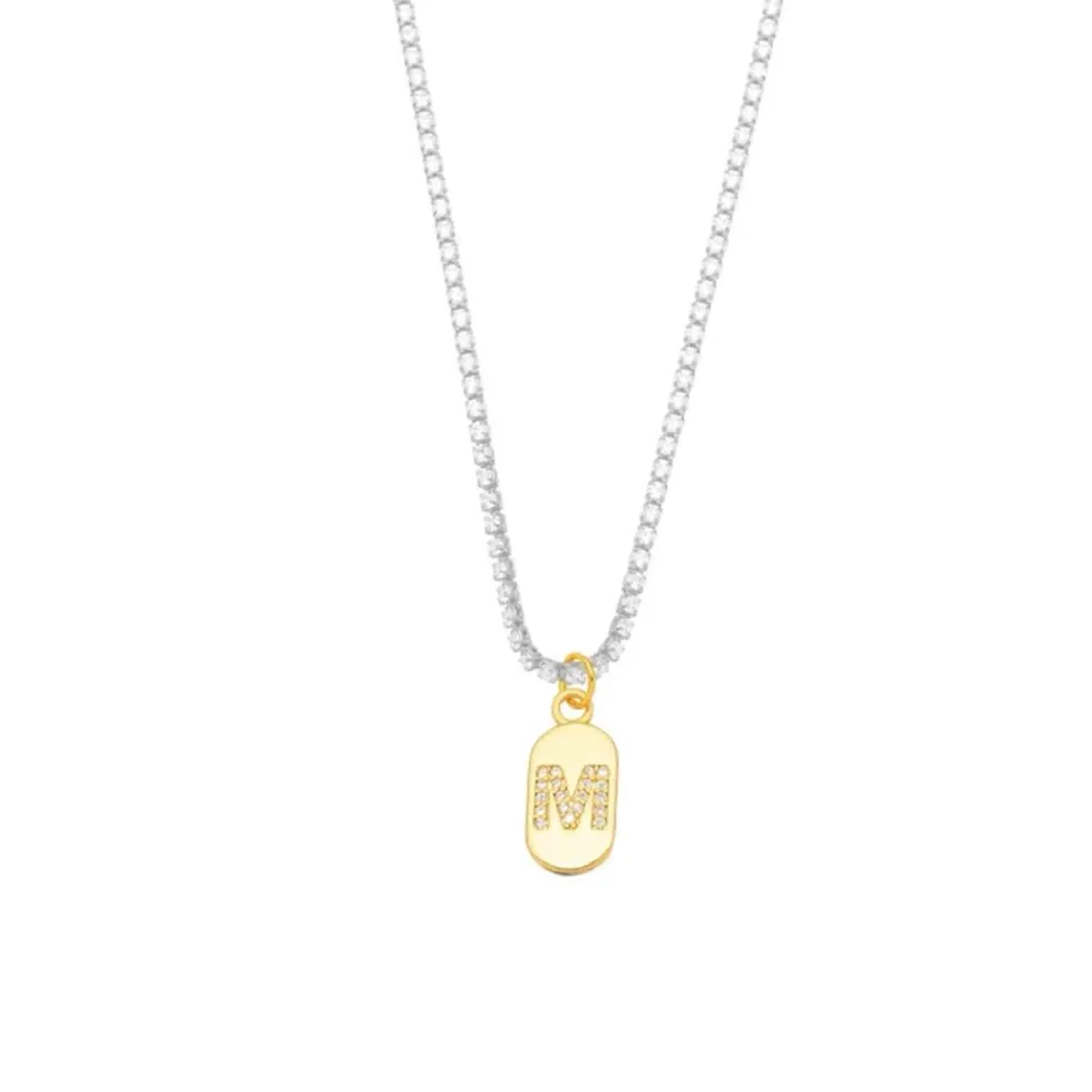 Chocker Riviera Slim com Pingente Letra Bicolor imagem