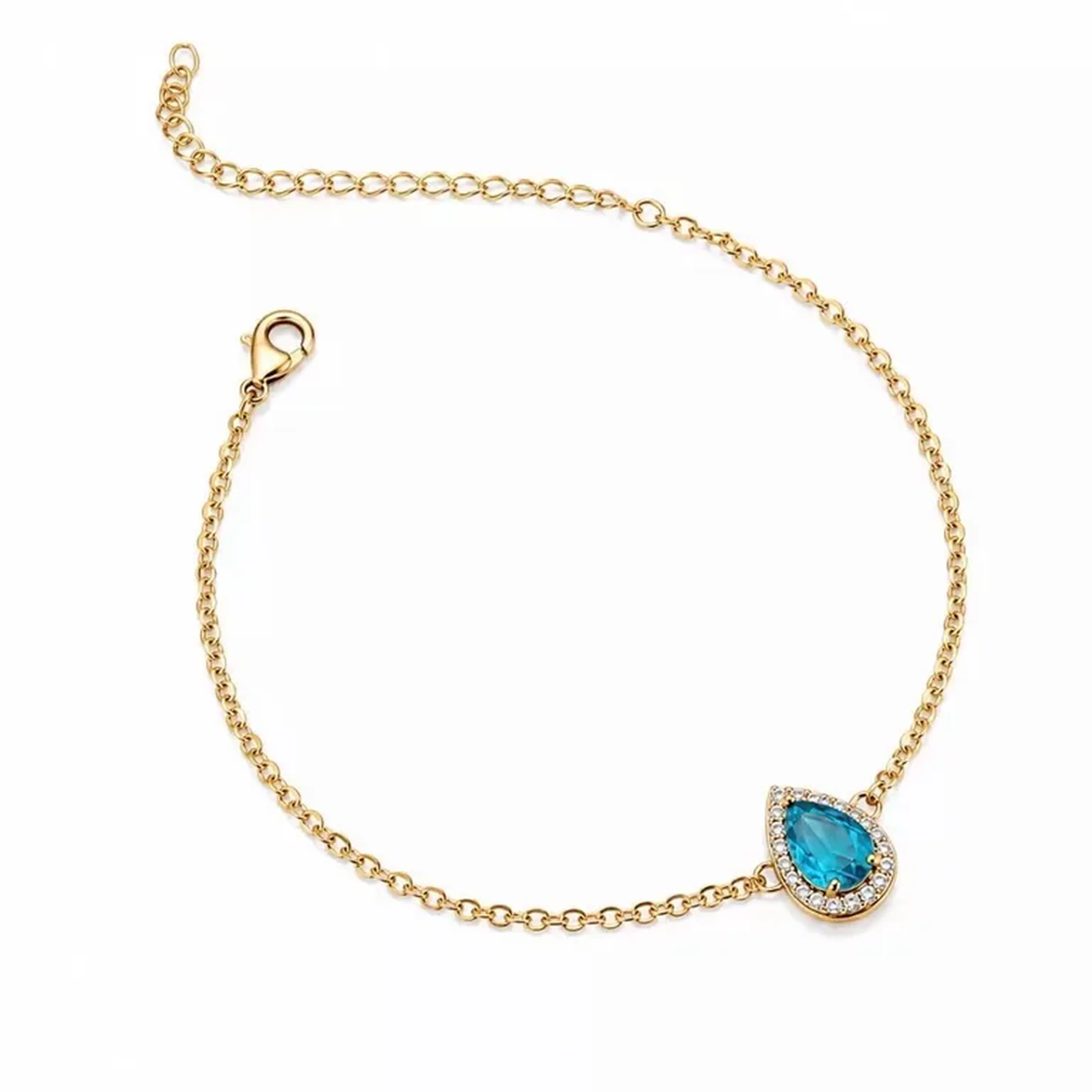 Pulseira gota azul cravejada imagem