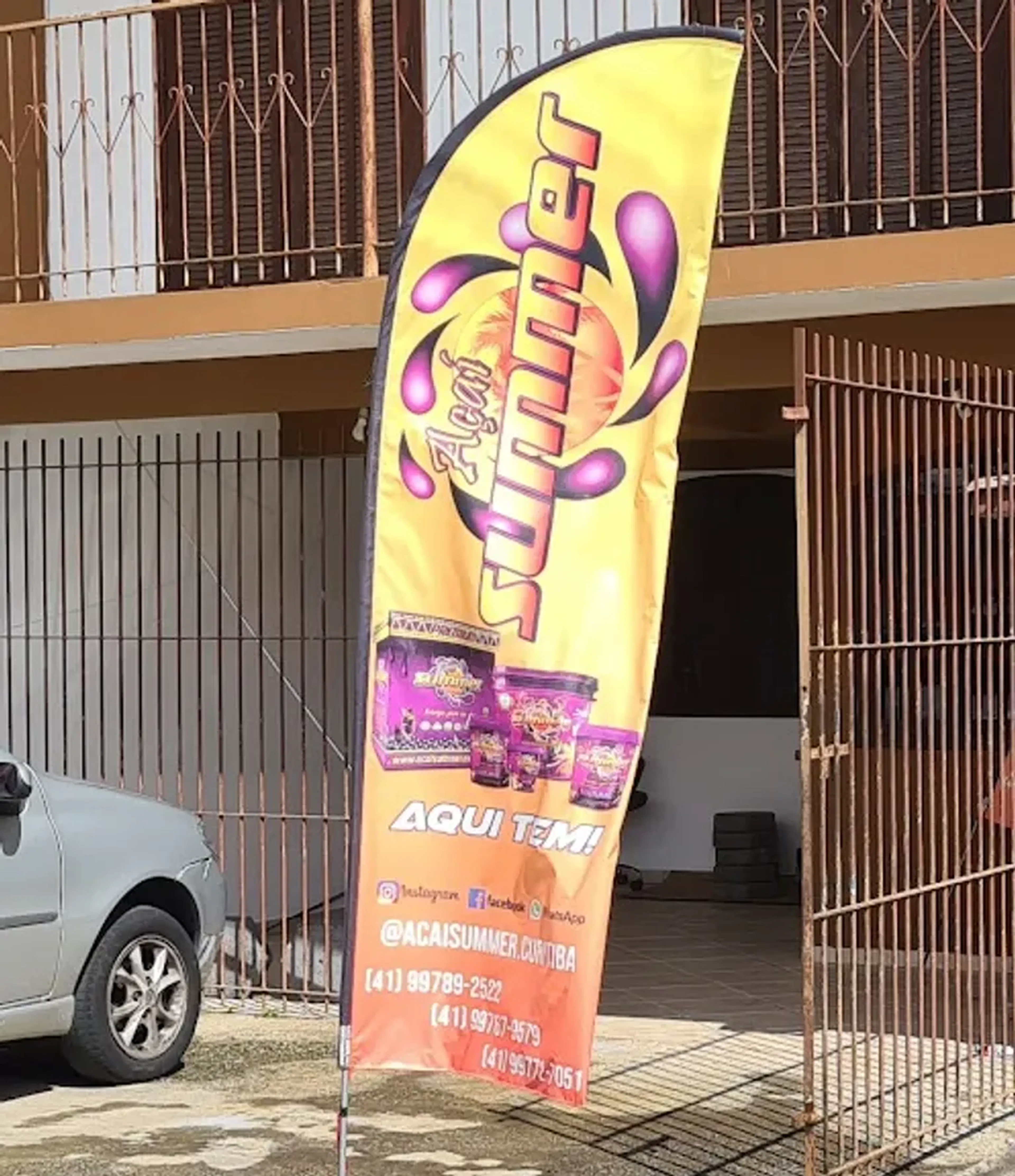 Bandeira Windbanner 3 metros com Haste e base imagem