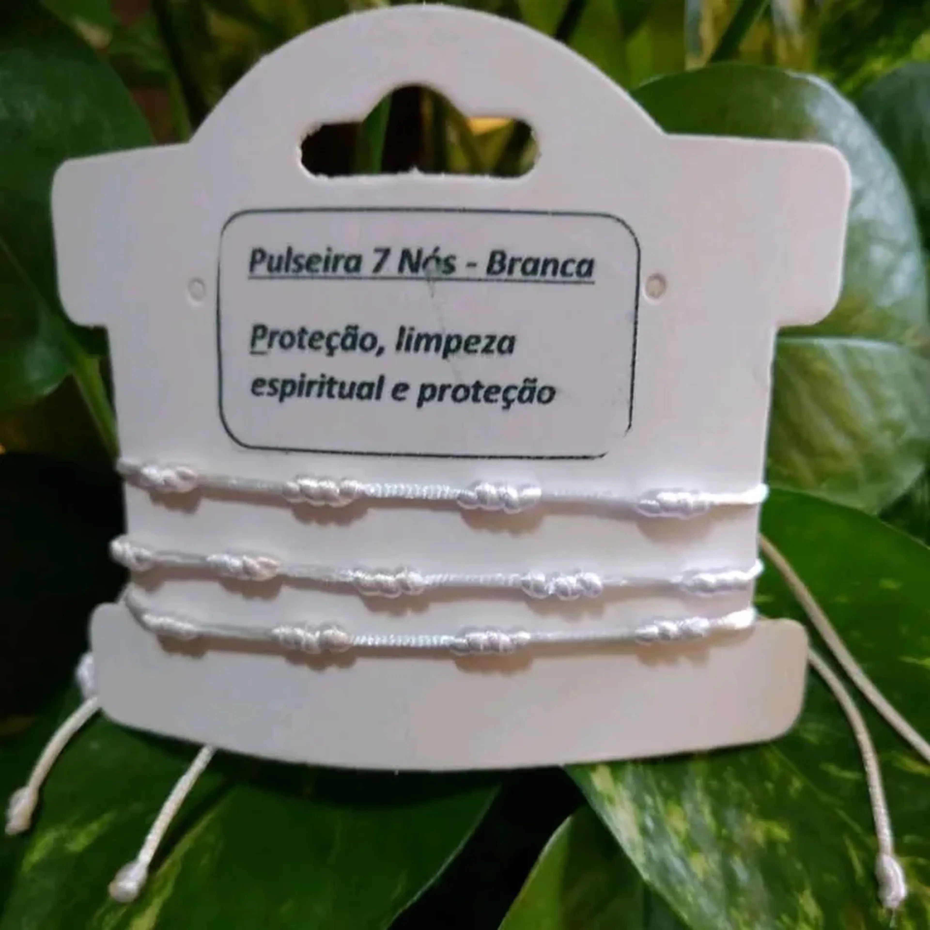 Pulseira 7 Nós Branco Proteção imagem
