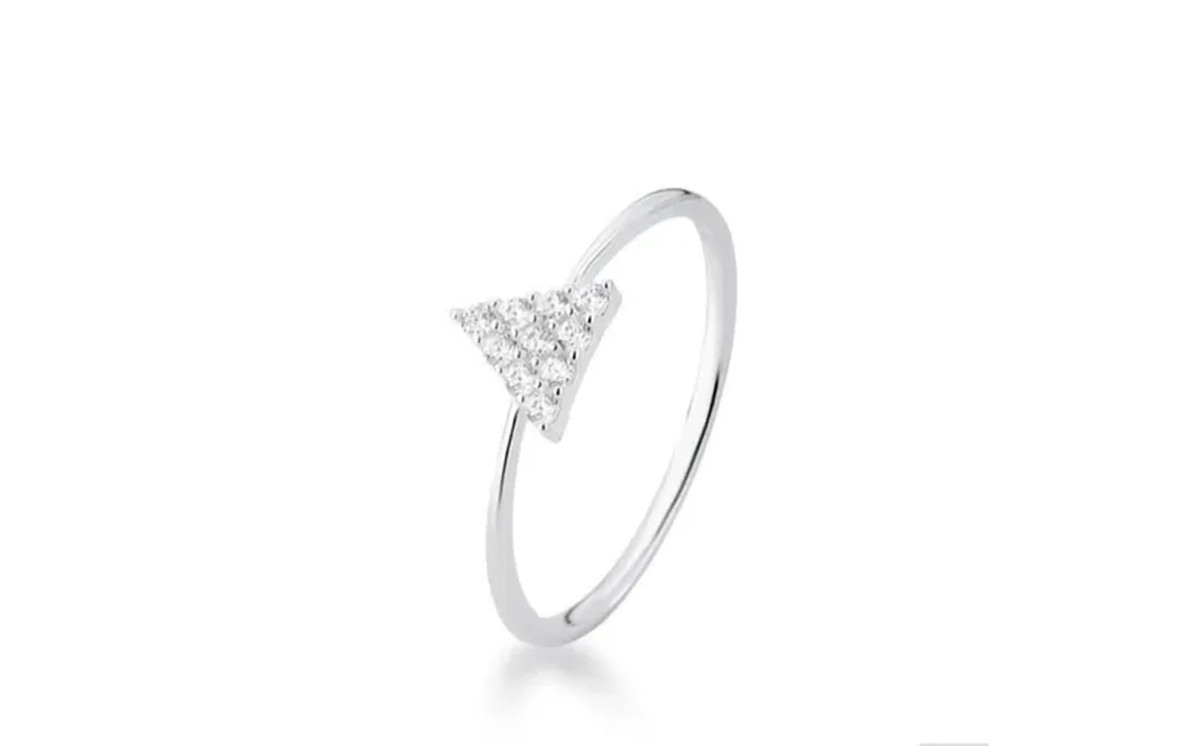 Anel Triângulo Cravejado Prata 925 Love Silver imagem