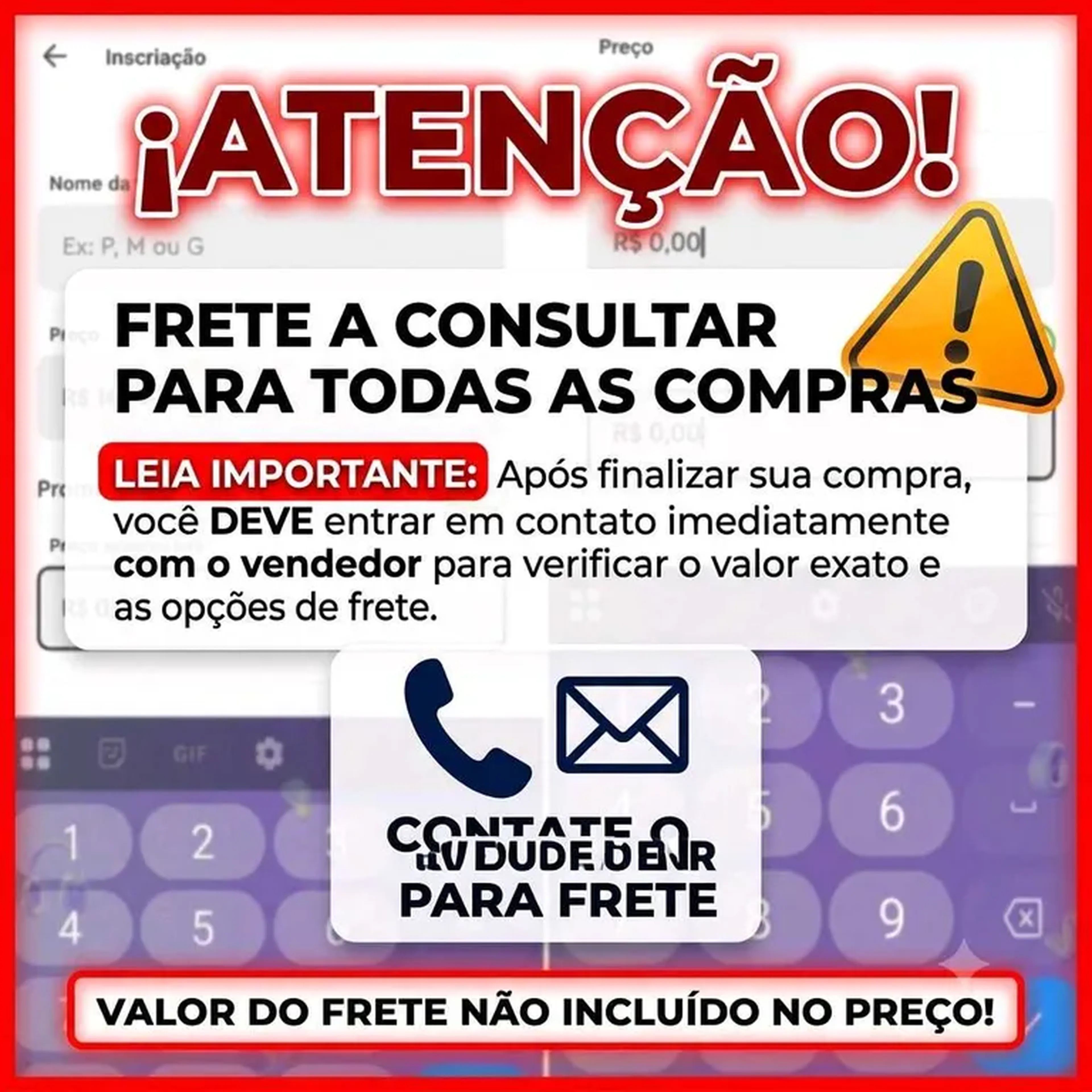 Consulte o Frete imagem