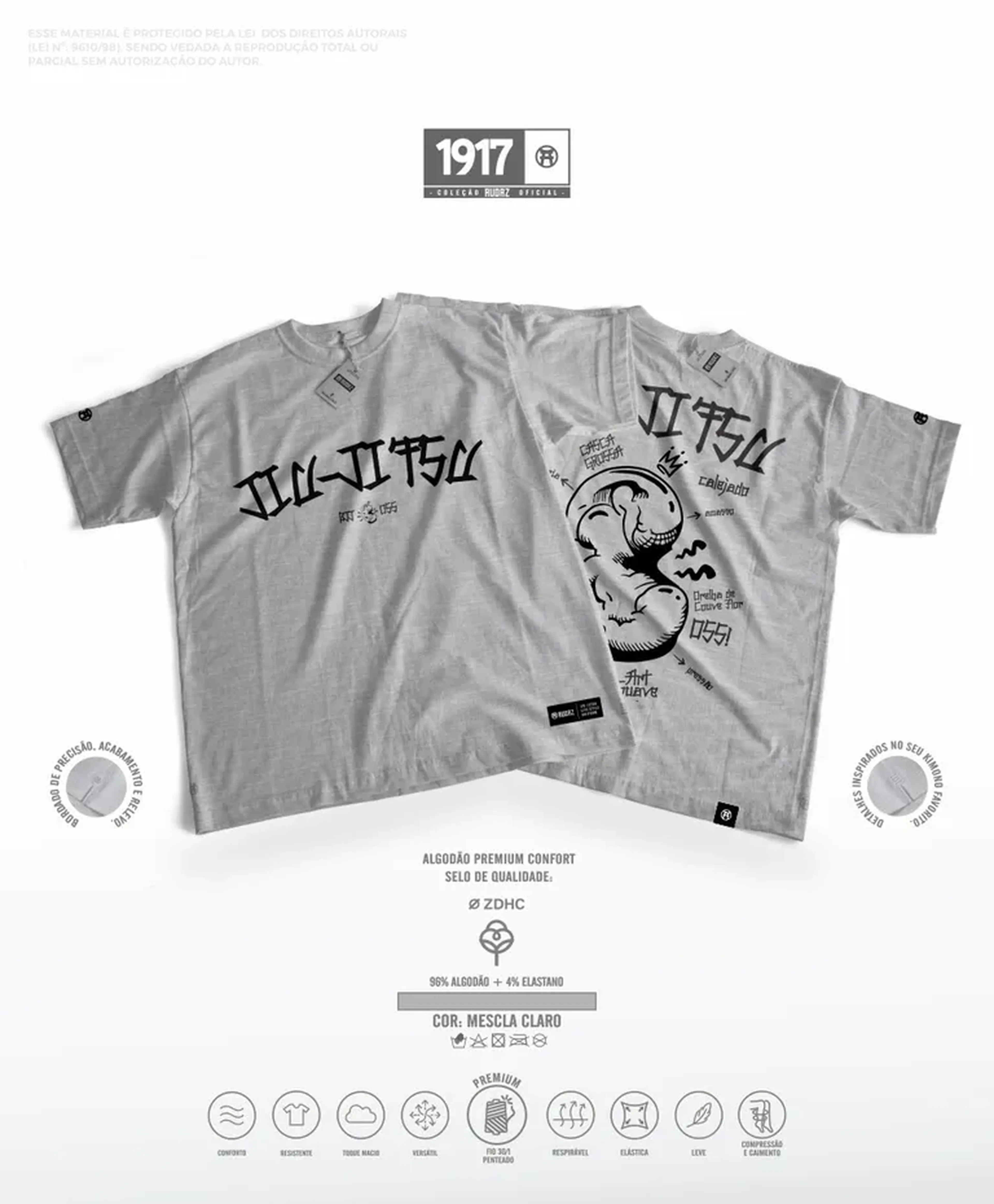 Camiseta Audaz Casca Grossa - Mecla Claro imagem