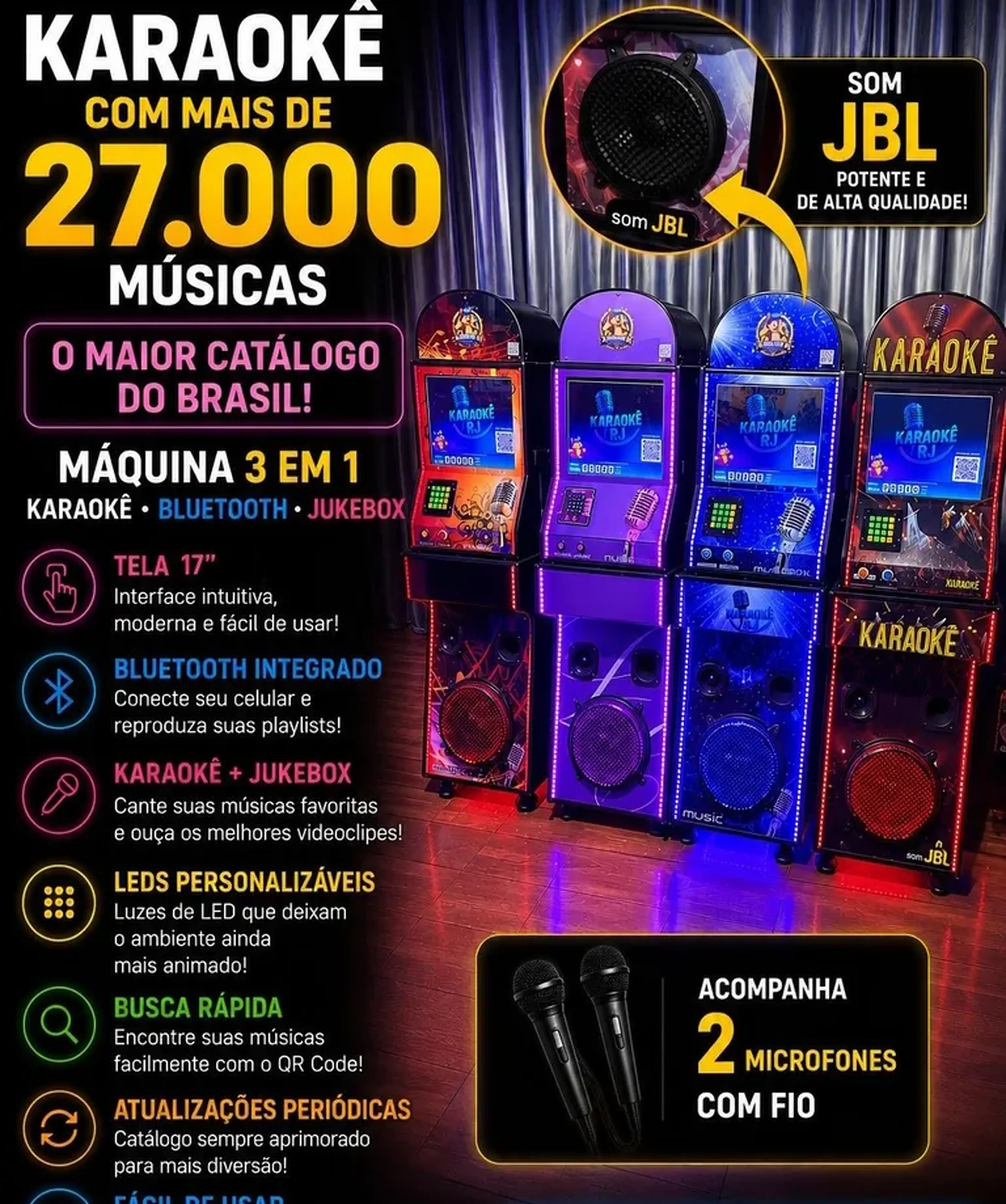 Karaokê 27.000 mil músicas - Som JBL imagem