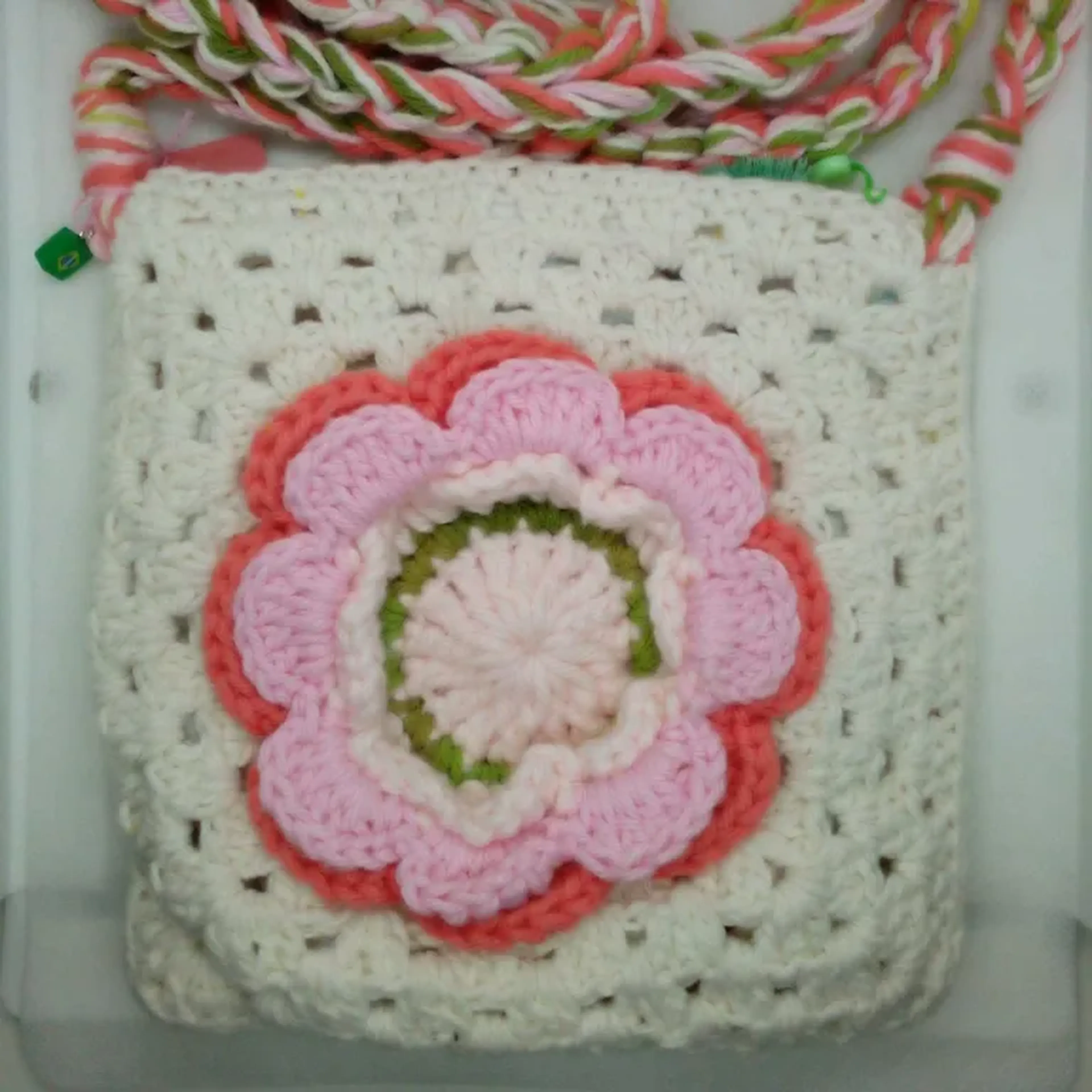Bolsa Crochê Infantil Flor imagem