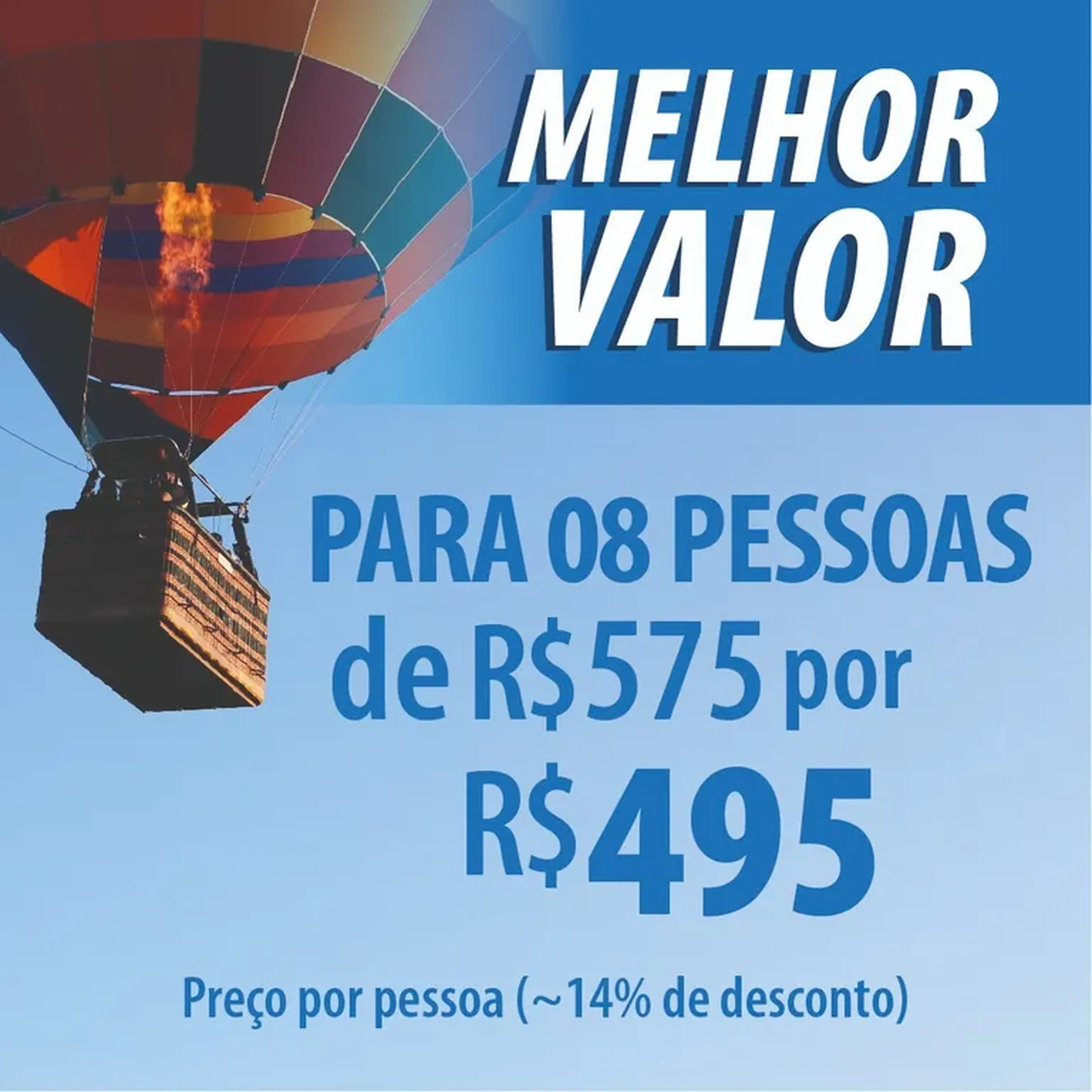 Voo em Grupo - Ticket ÓCTUPLO (08 adultos) imagem