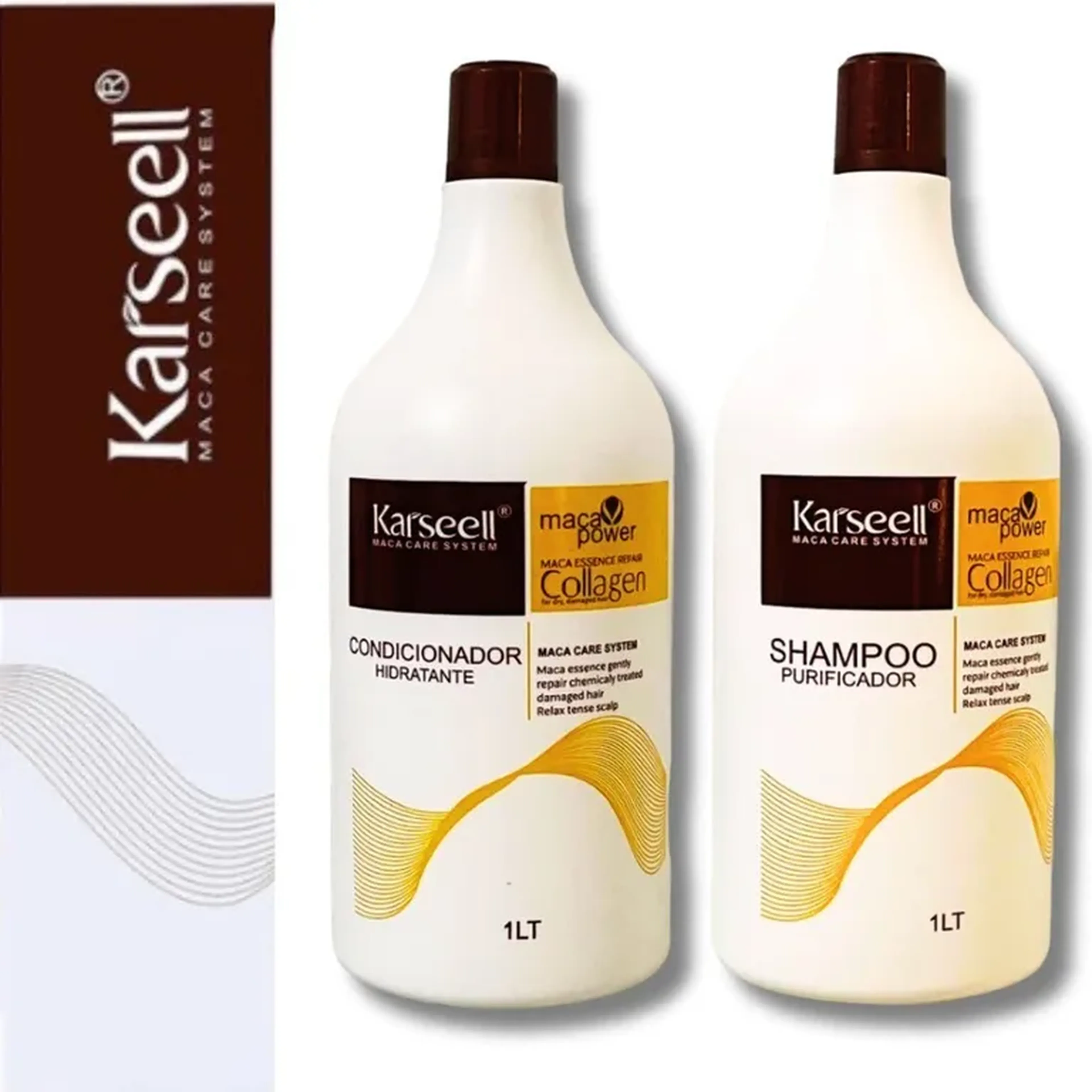 Kit Shampoo e Condicionador Karseell Colagen Original 1L Purific imagem