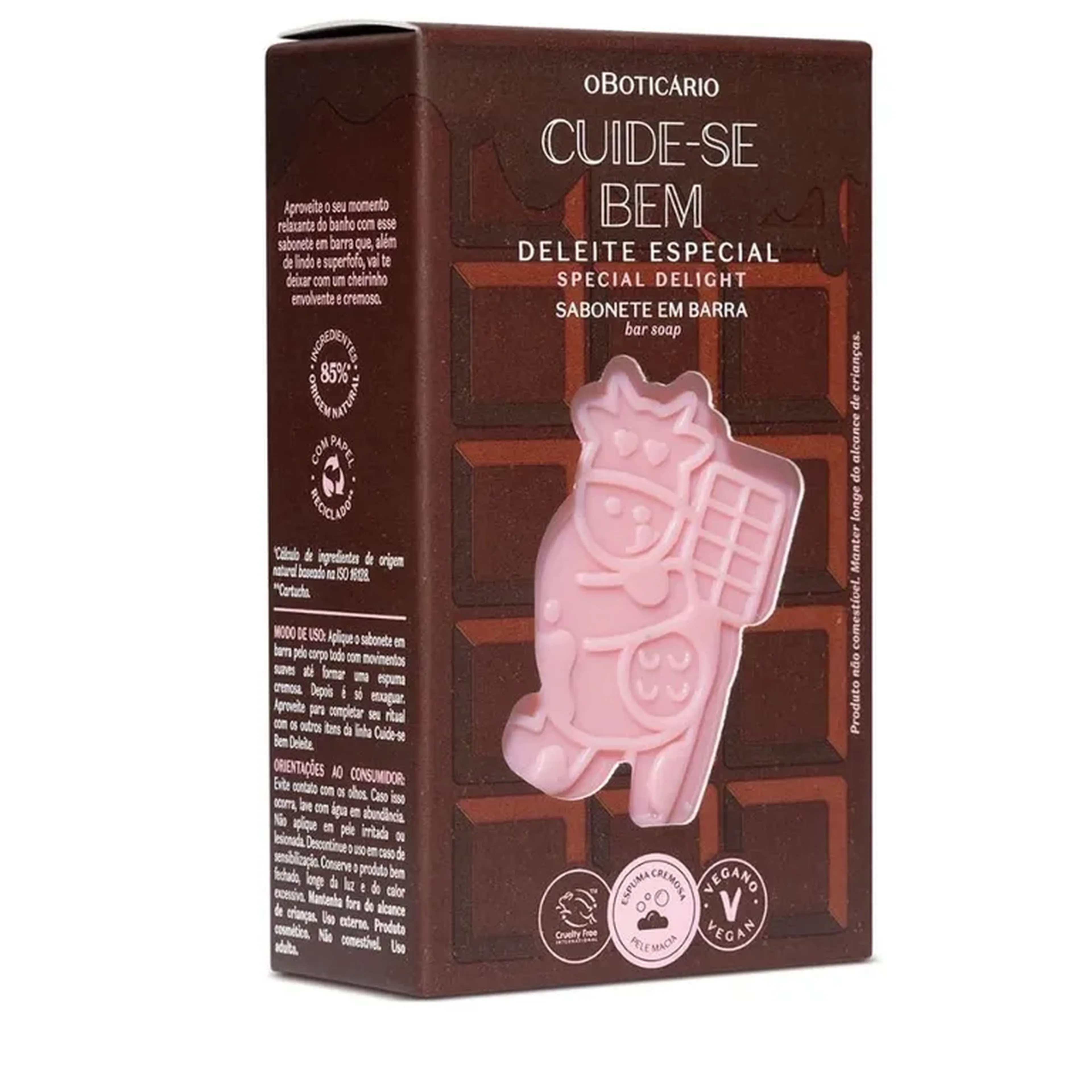 Sabonete em Barra Corporal Cuide-se Bem Deleite Chocolatudo 120g imagem
