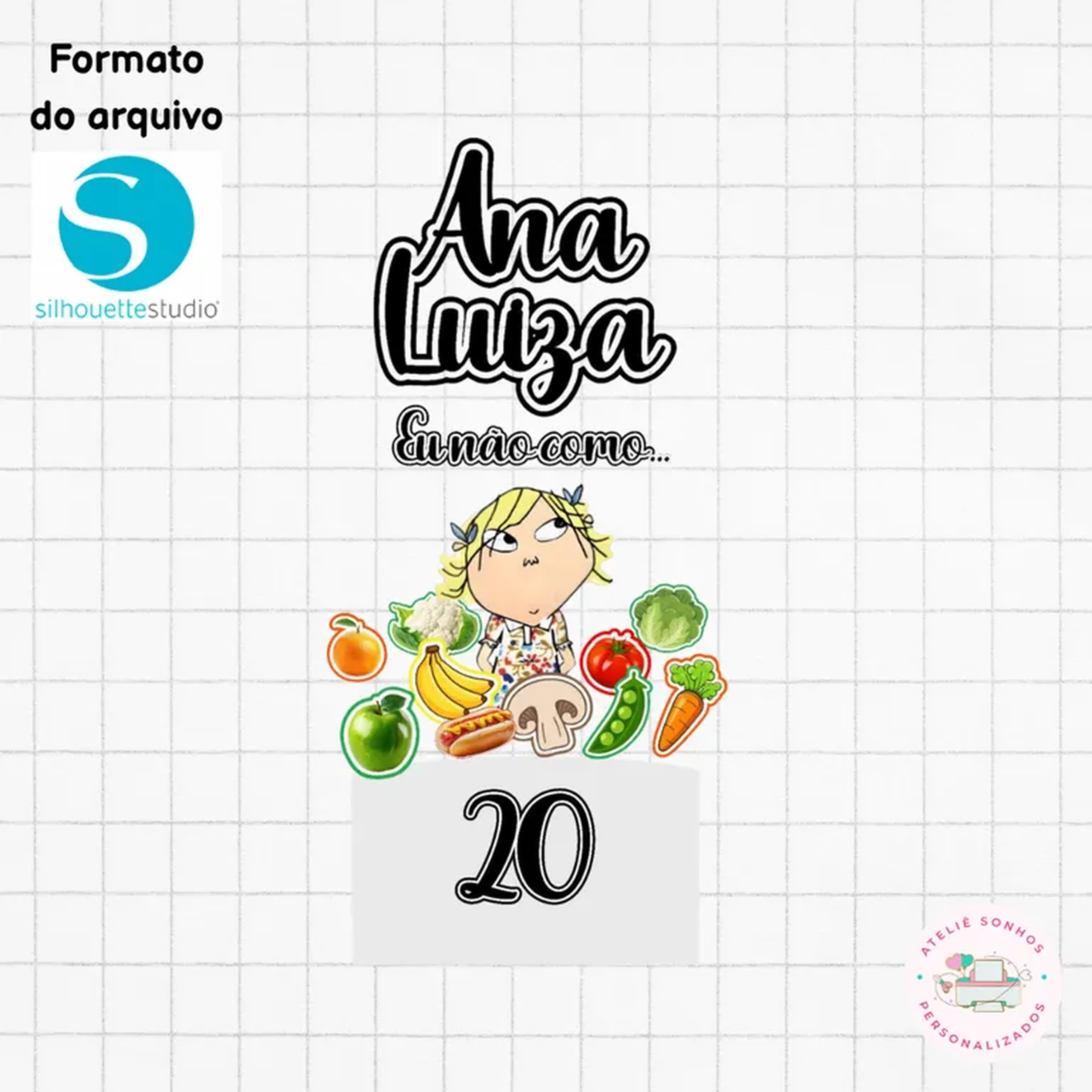 Arquivo Digital Topo de bolo - Lola eu não como imagem