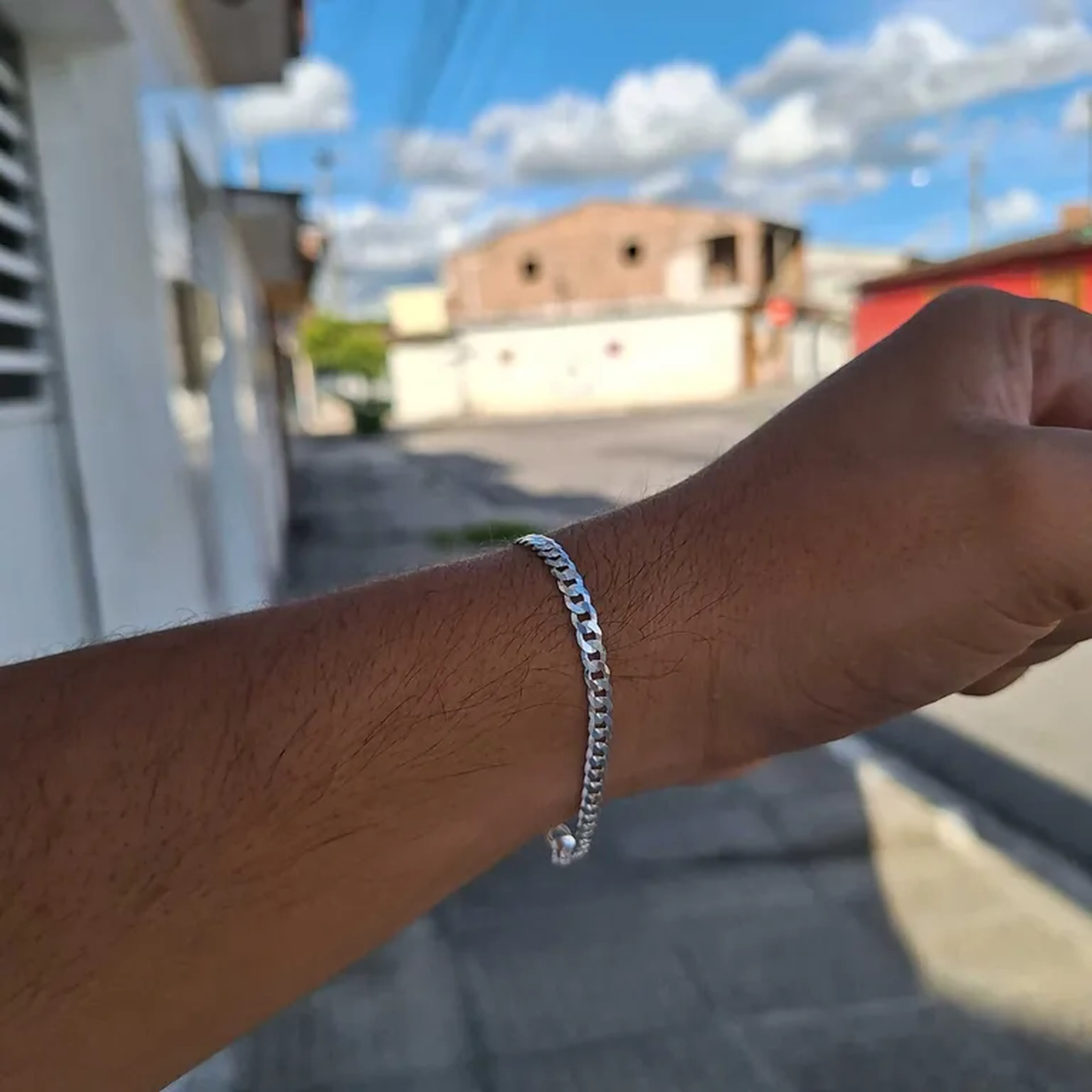 Pulseira de 4mm 21cm escamada 🇮🇹 imagem