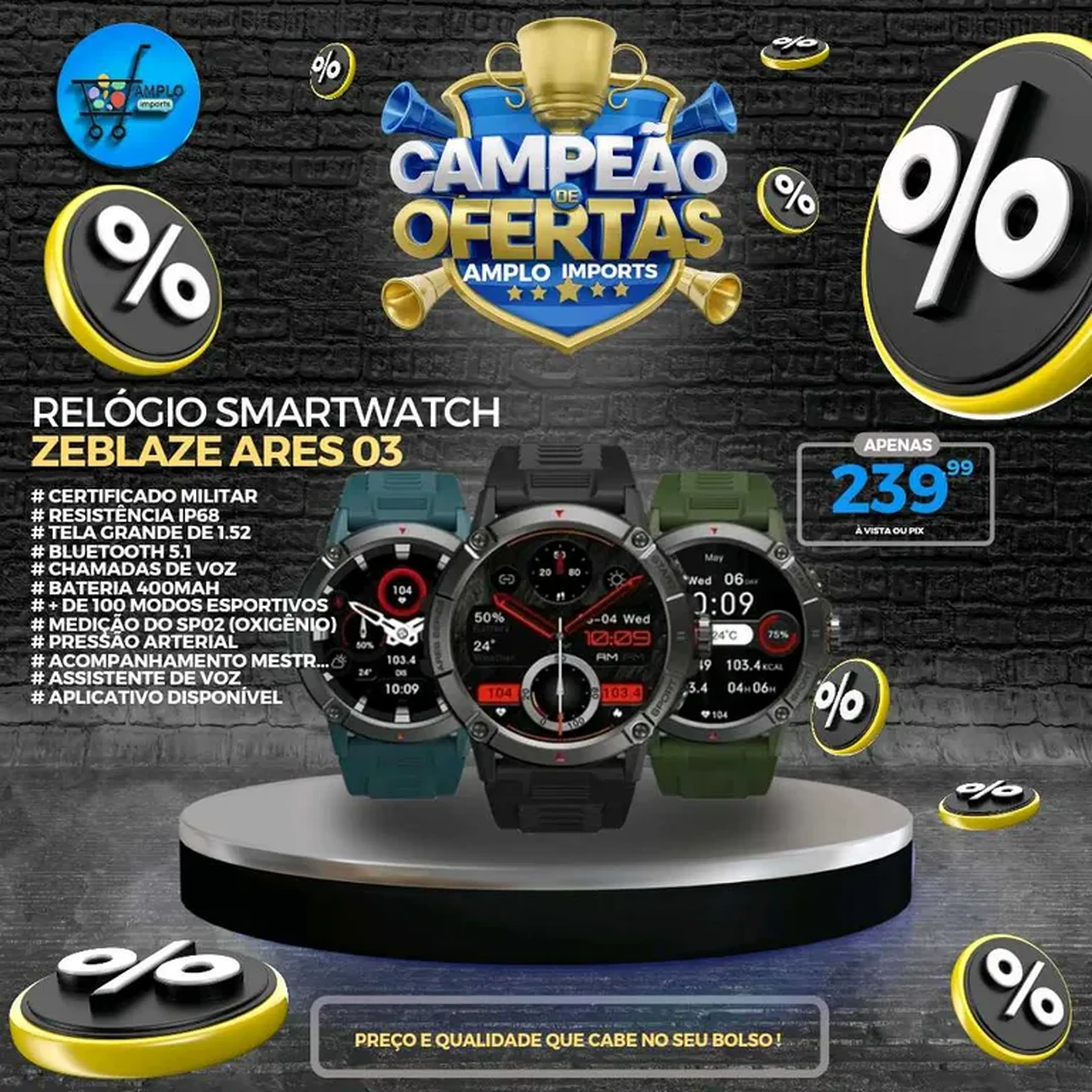 Relógio Smartwatch Zeblaze Ares 03 imagem